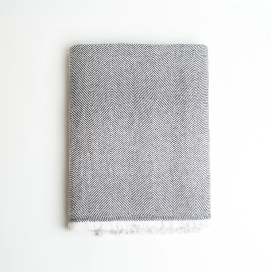 Handmade Cashmere Throw Nepal - Grey (56X90)