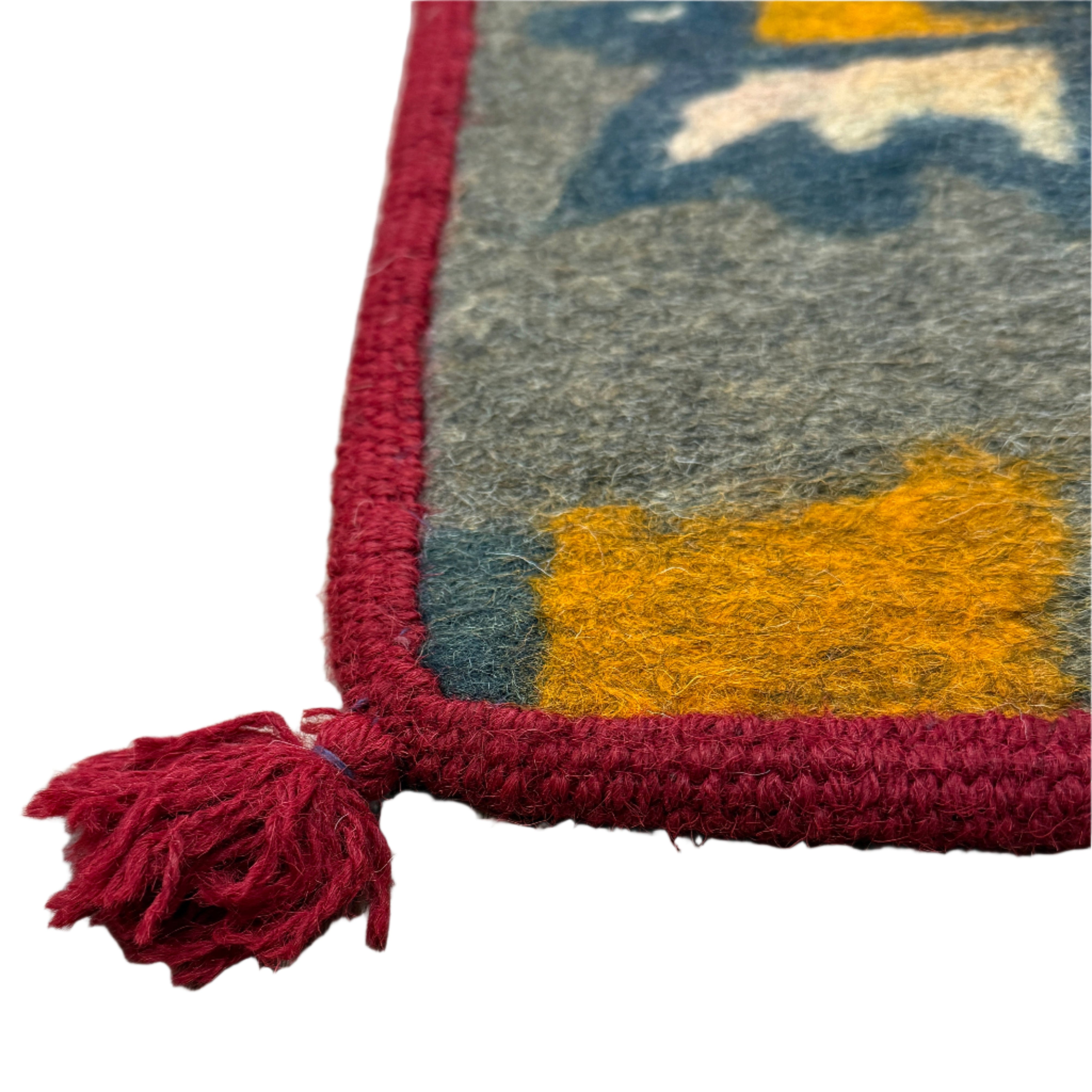 Handmade Wool Felt Orange Tiger Runner Afghanistan (30x72)