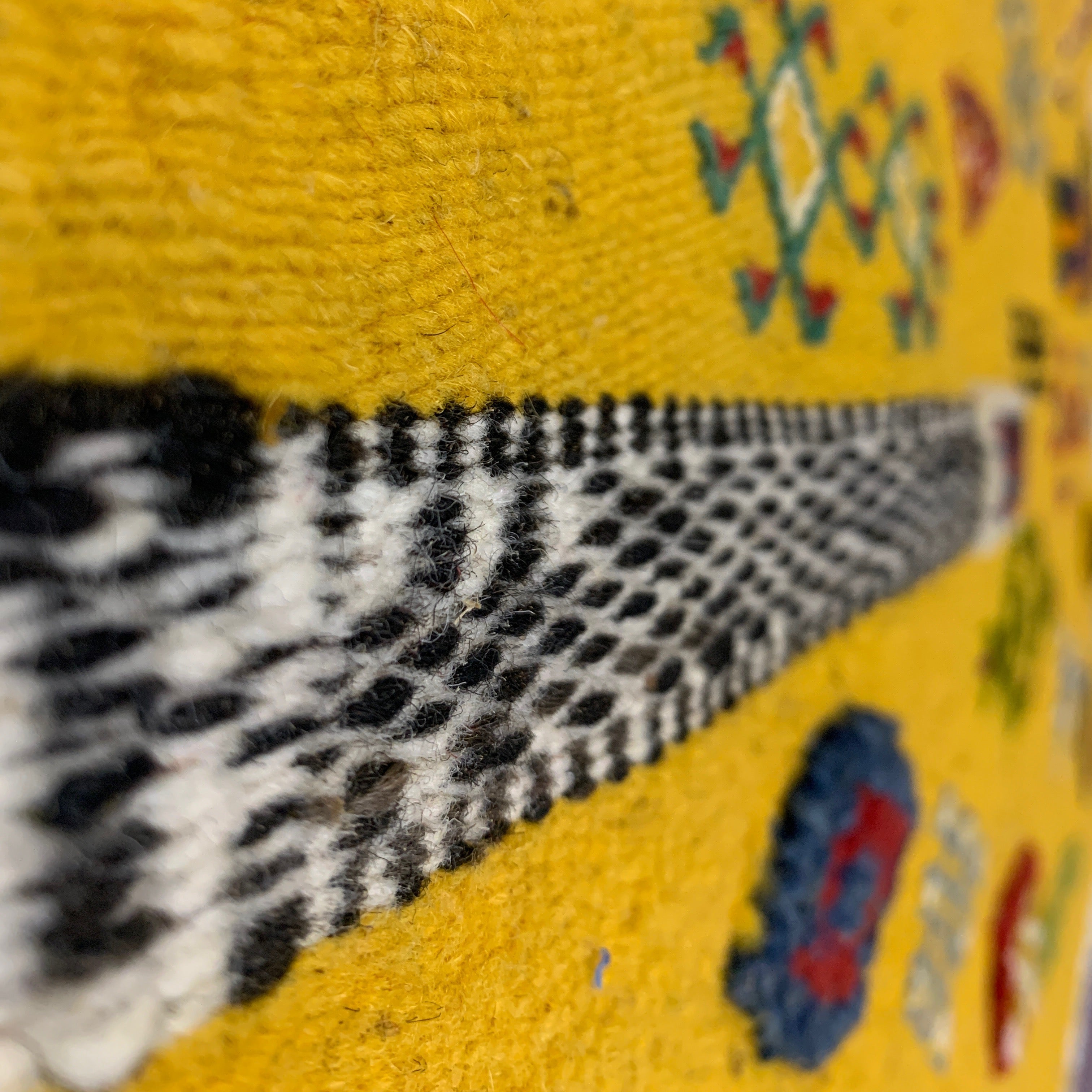 Handwoven Small Akhnif Mustard Wool Rug