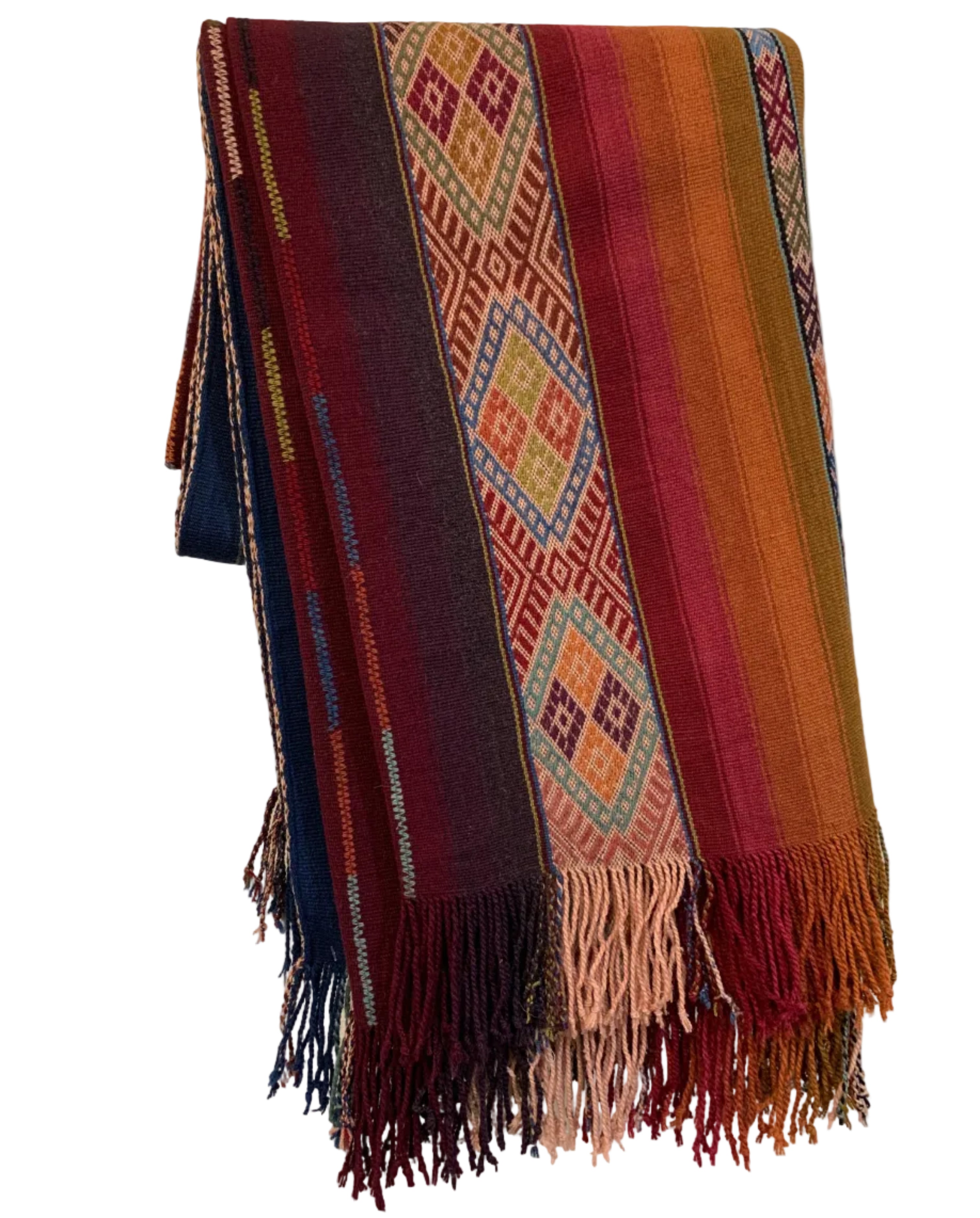Handwoven Multicolor Merino and Alpaca Throw Peru