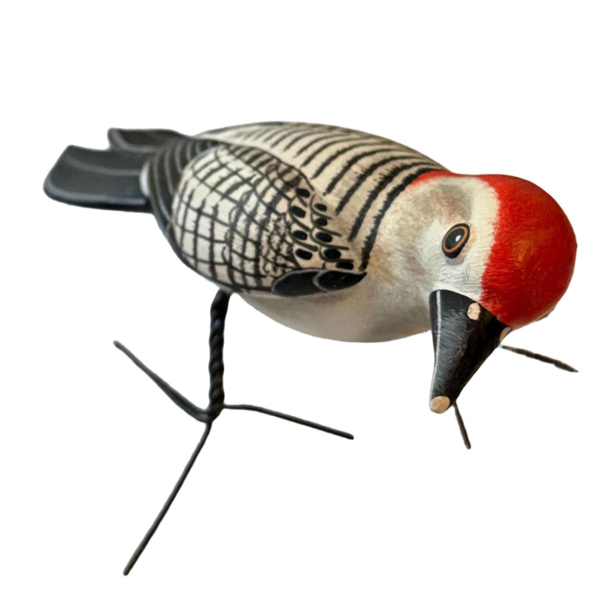 Redbellied Woodpecker Painted Ceramic Bird Guatemala