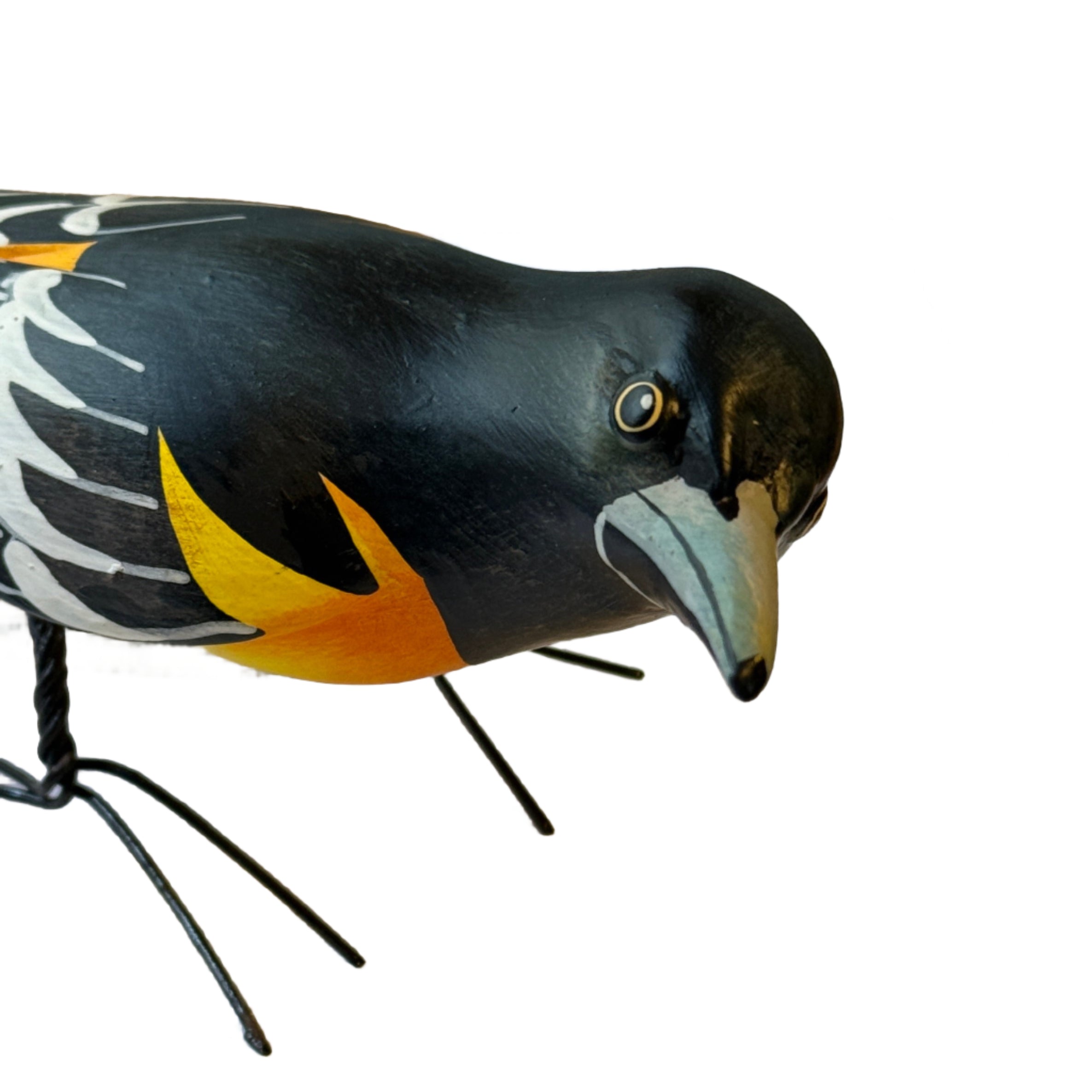 Baltimore Oriole Painted Ceramic Bird Guatemala