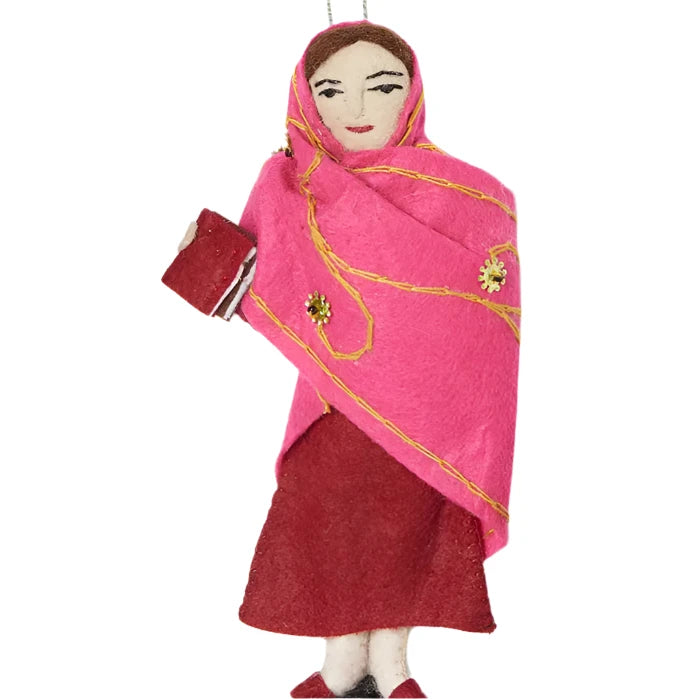 Strong Women Felt Ornament - Malala