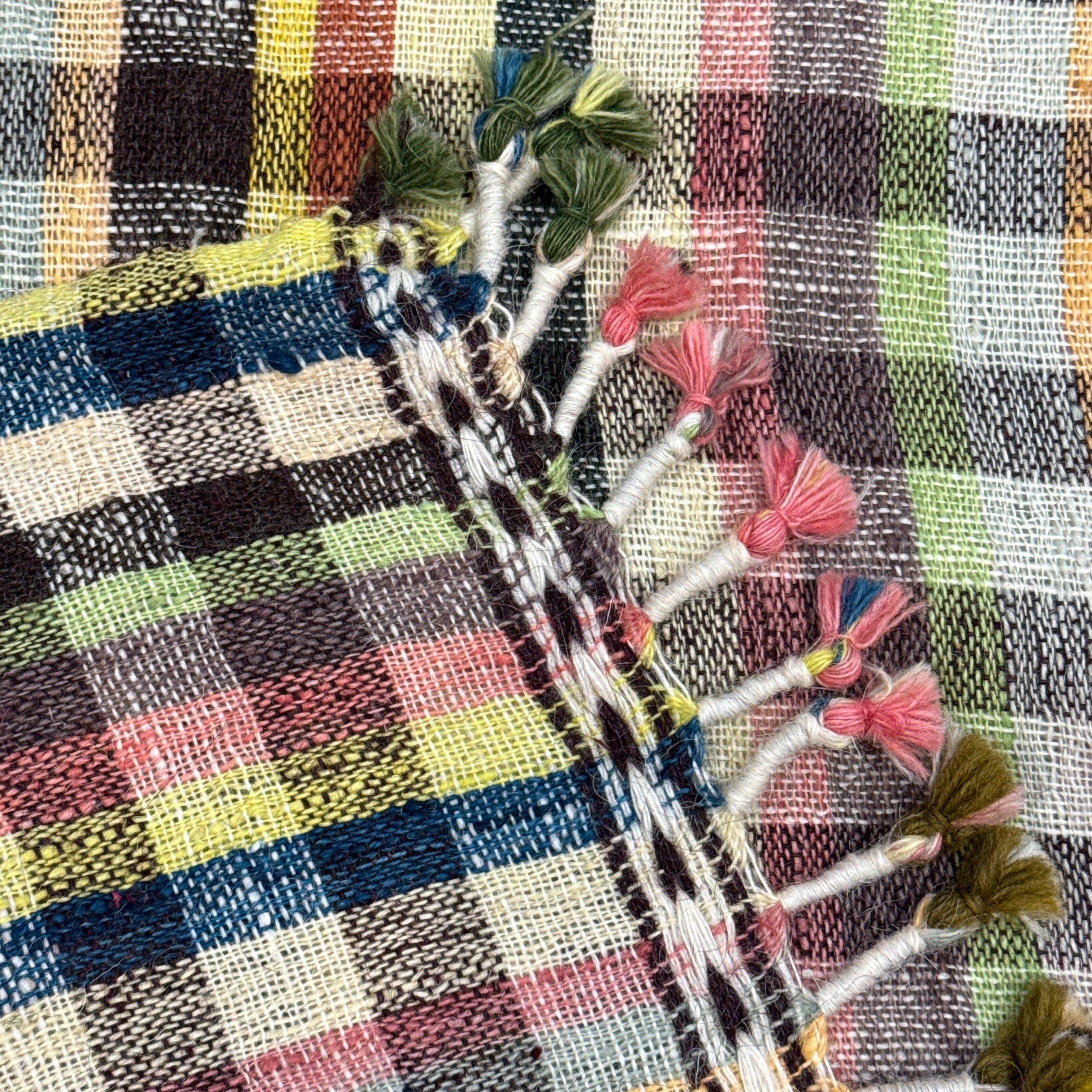 Handwoven Wool Rainbow Dupatta Curtain/Throw India