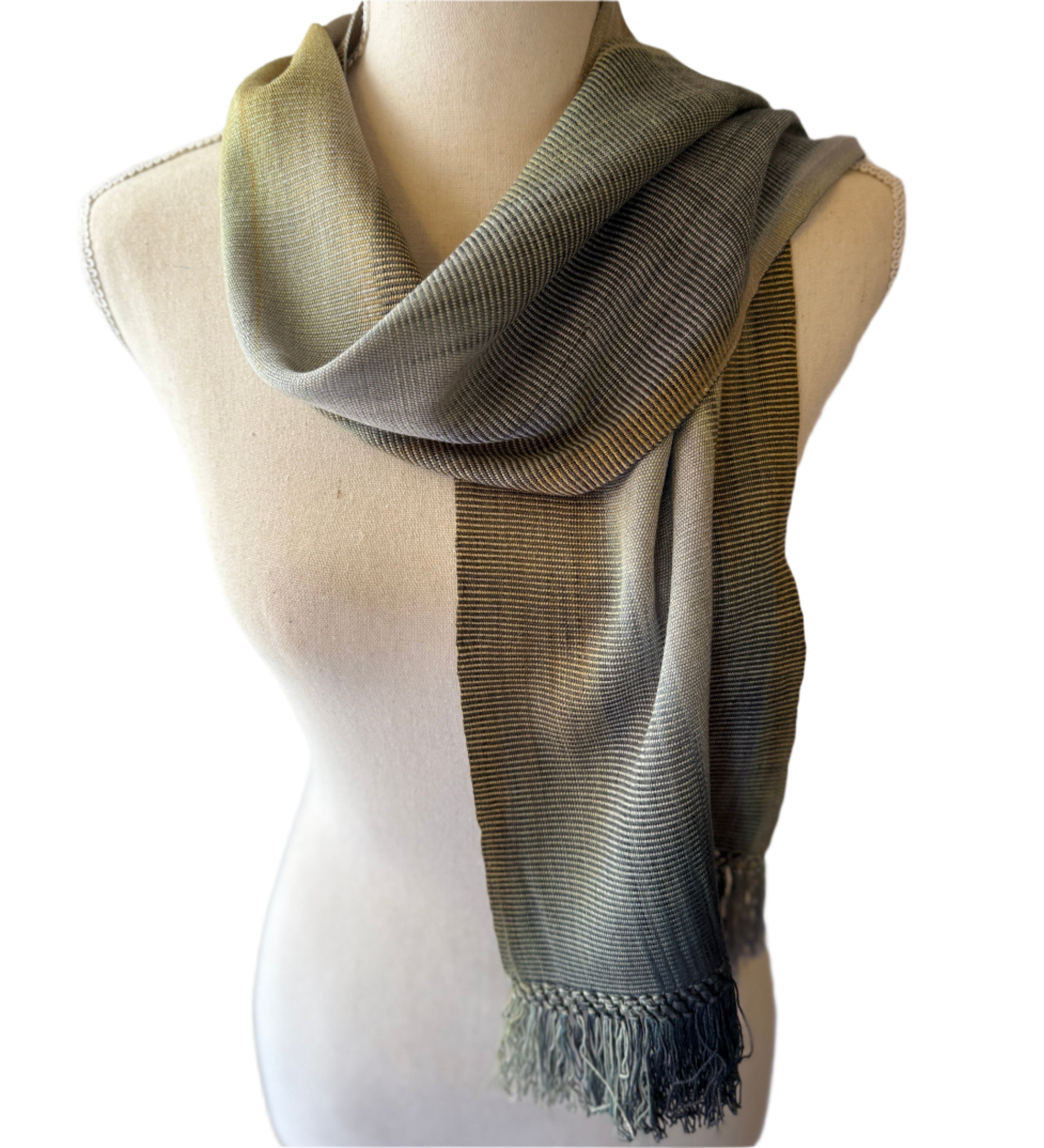 Handwoven Bamboo Olive Scarf Guatemala