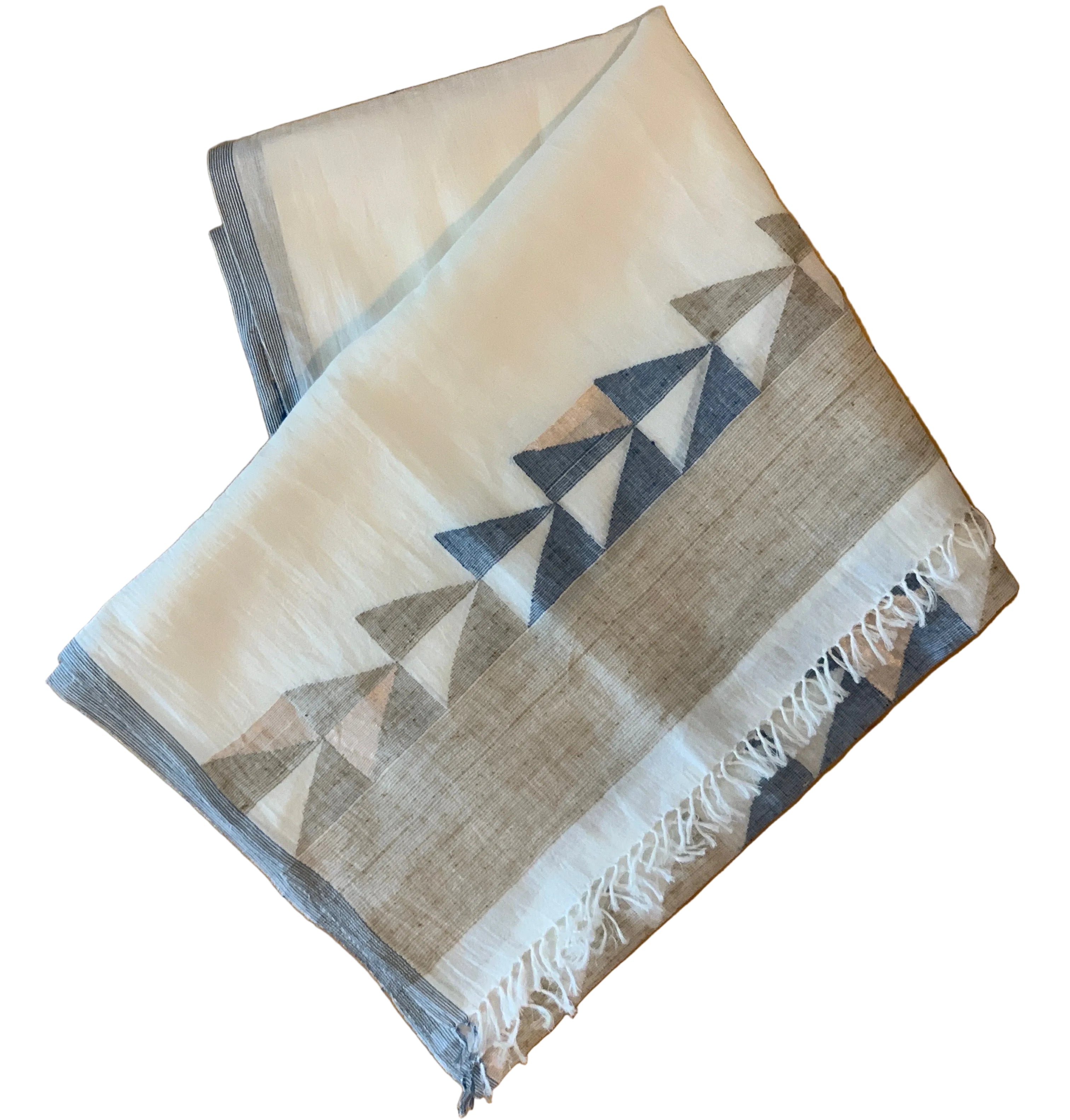 Handwoven Jamdani Beach Cotton Scarf India