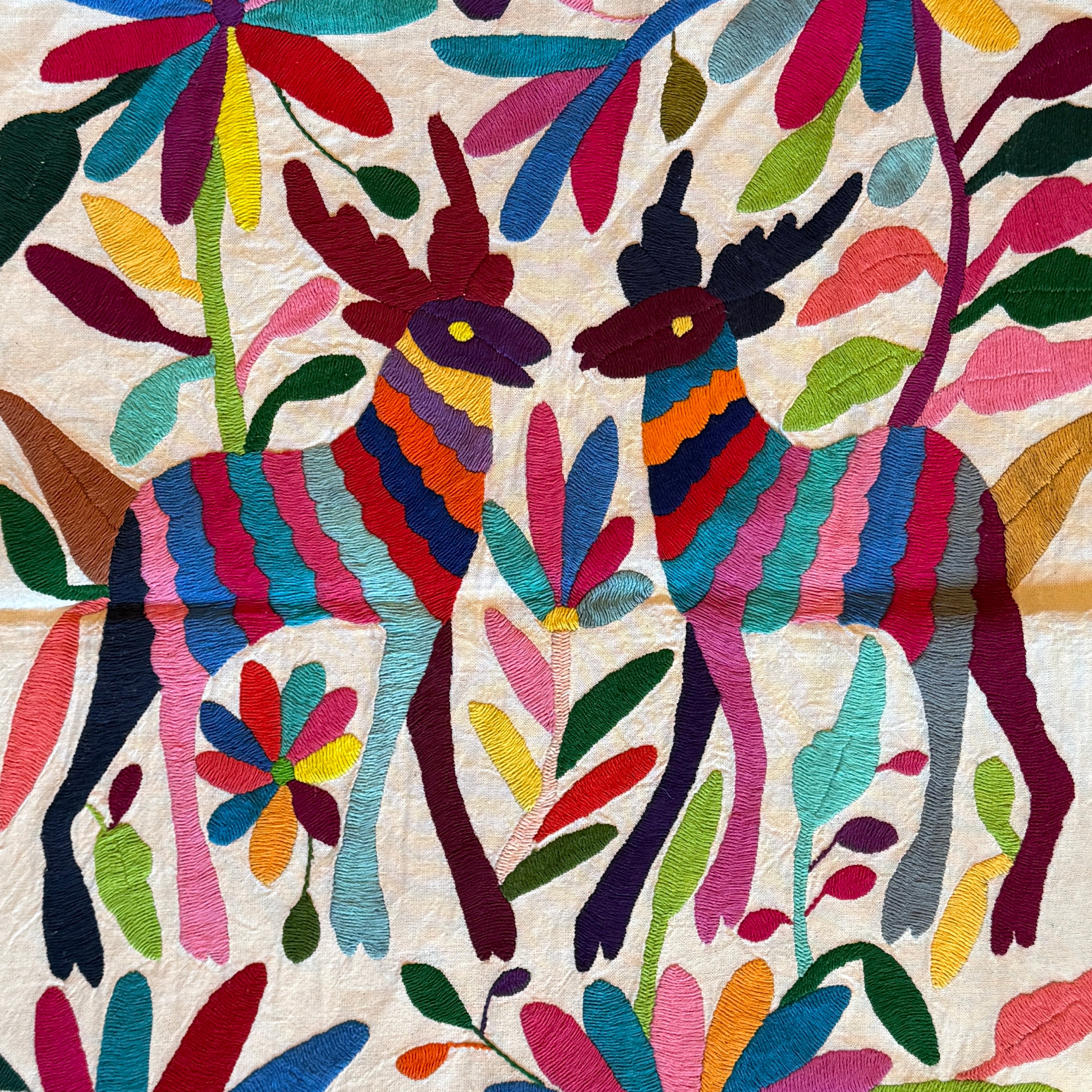Embroidered Otomi Pastels Table Runner Mexico