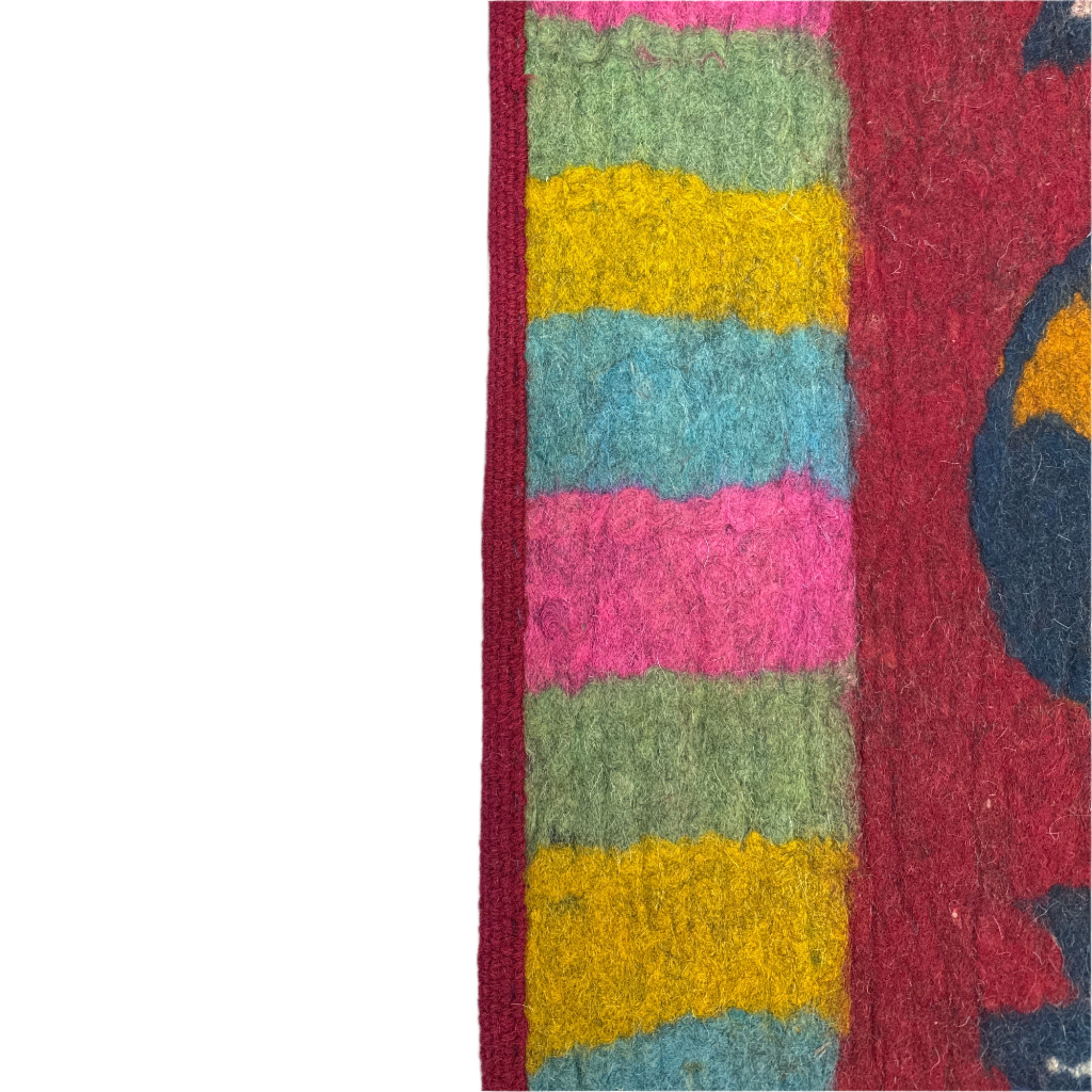 Handmade Wool Felt Orange Tiger Runner Afghanistan (30x72)