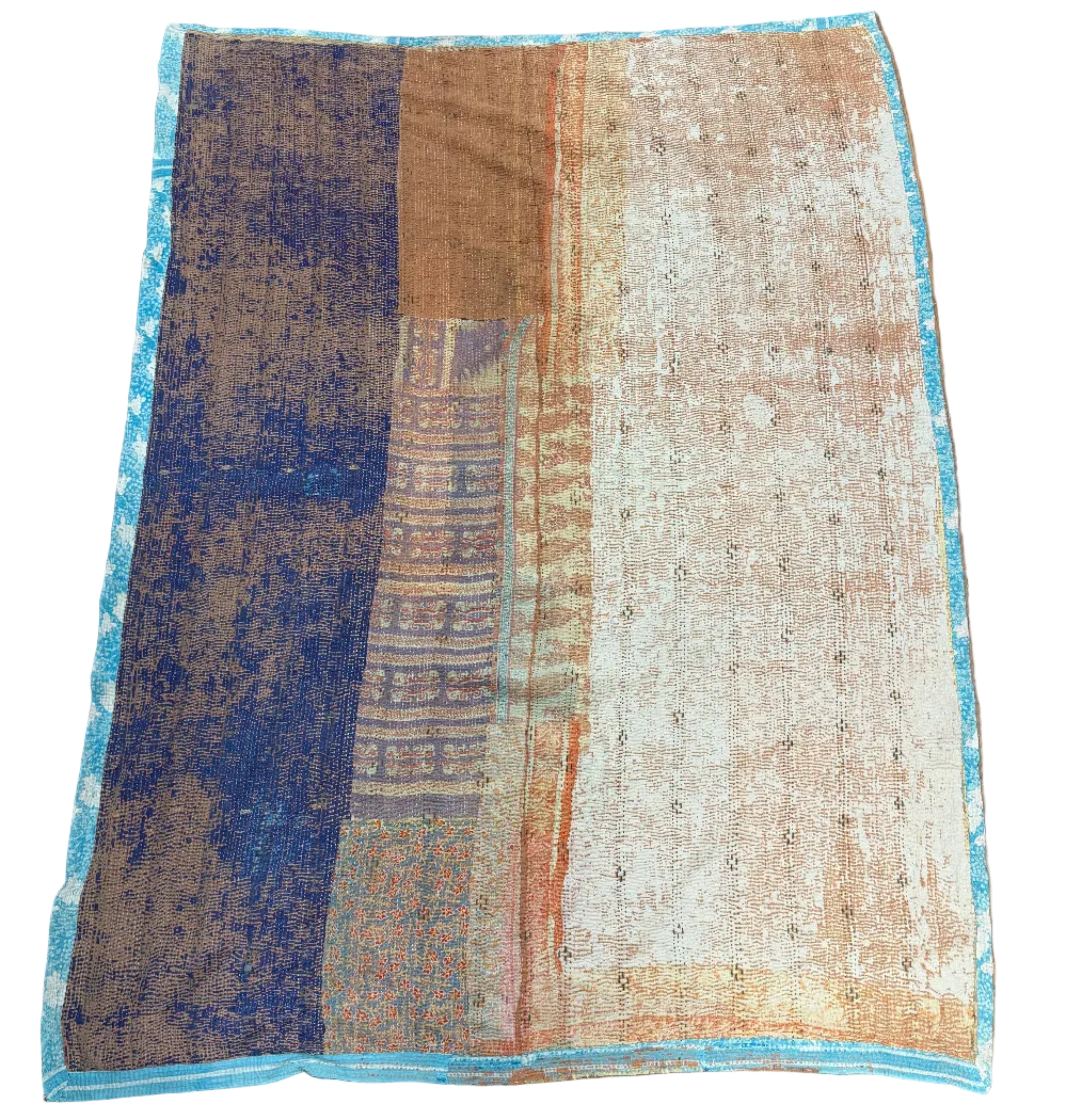 Handmade Brown Kantha Patchwork Quilt India