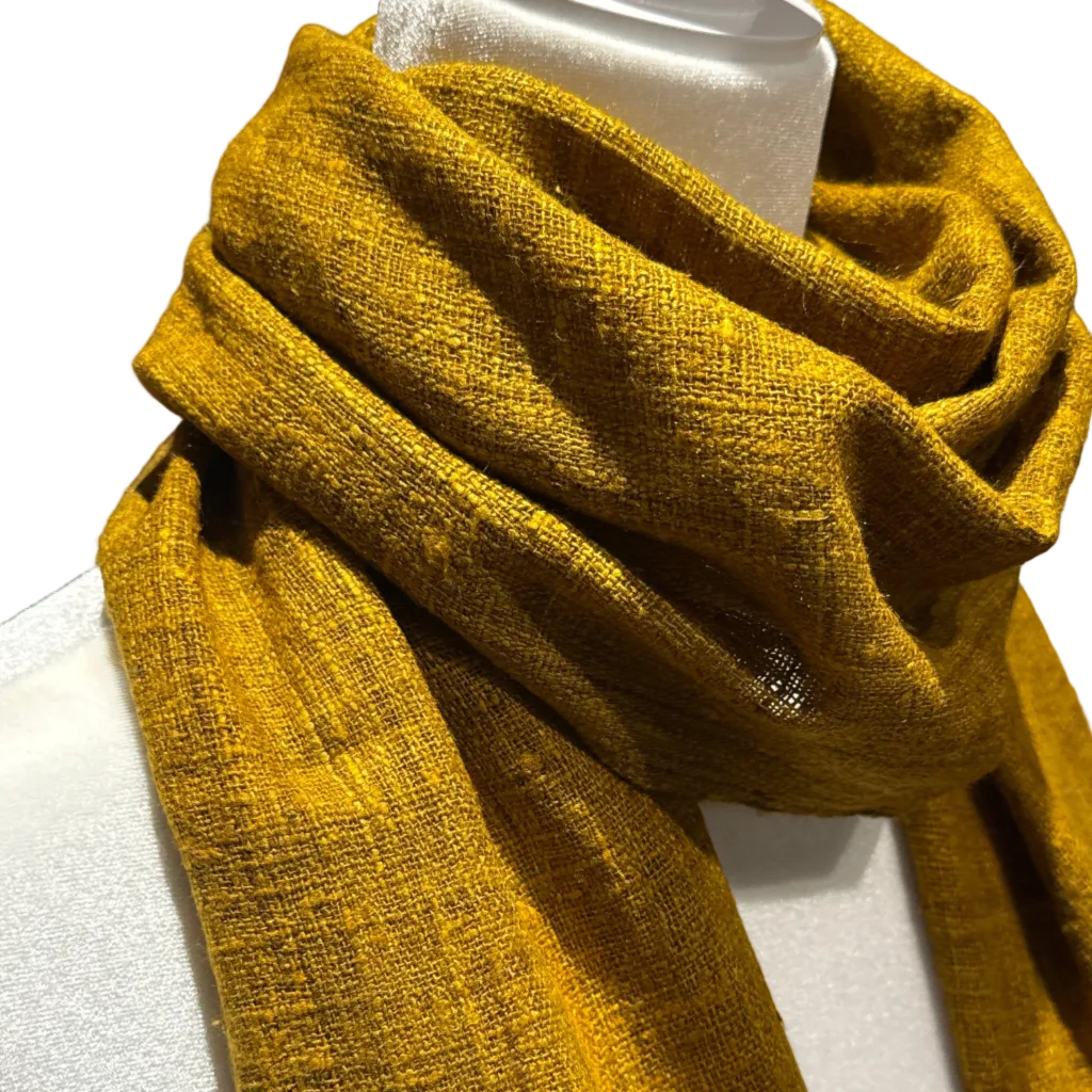 Handwoven Turmeric Wild Silk Scarf Madagascar