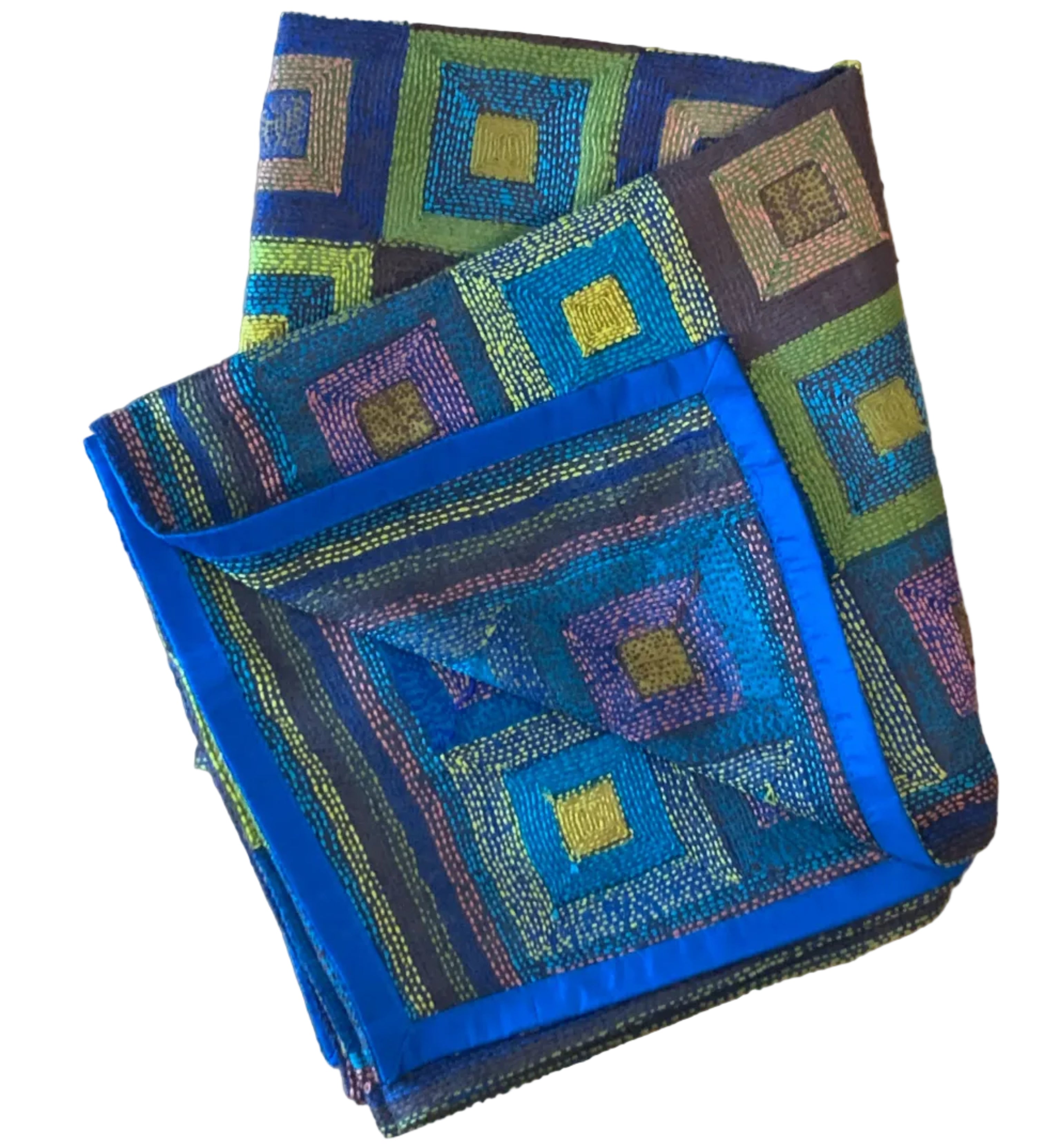 Kantha Stitched Forest Prantik Scarf India