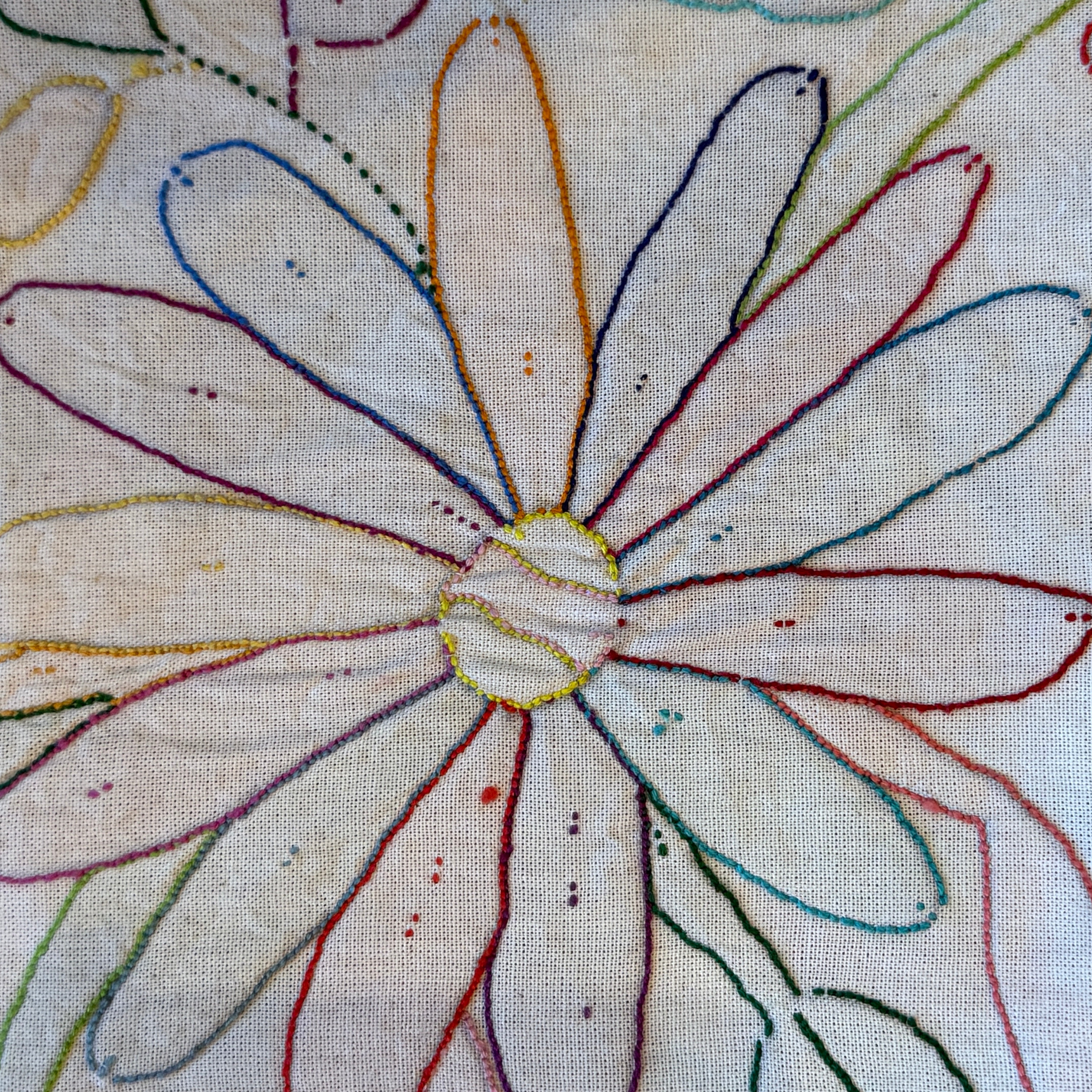 Embroidered Otomi Pastels Table Runner Mexico