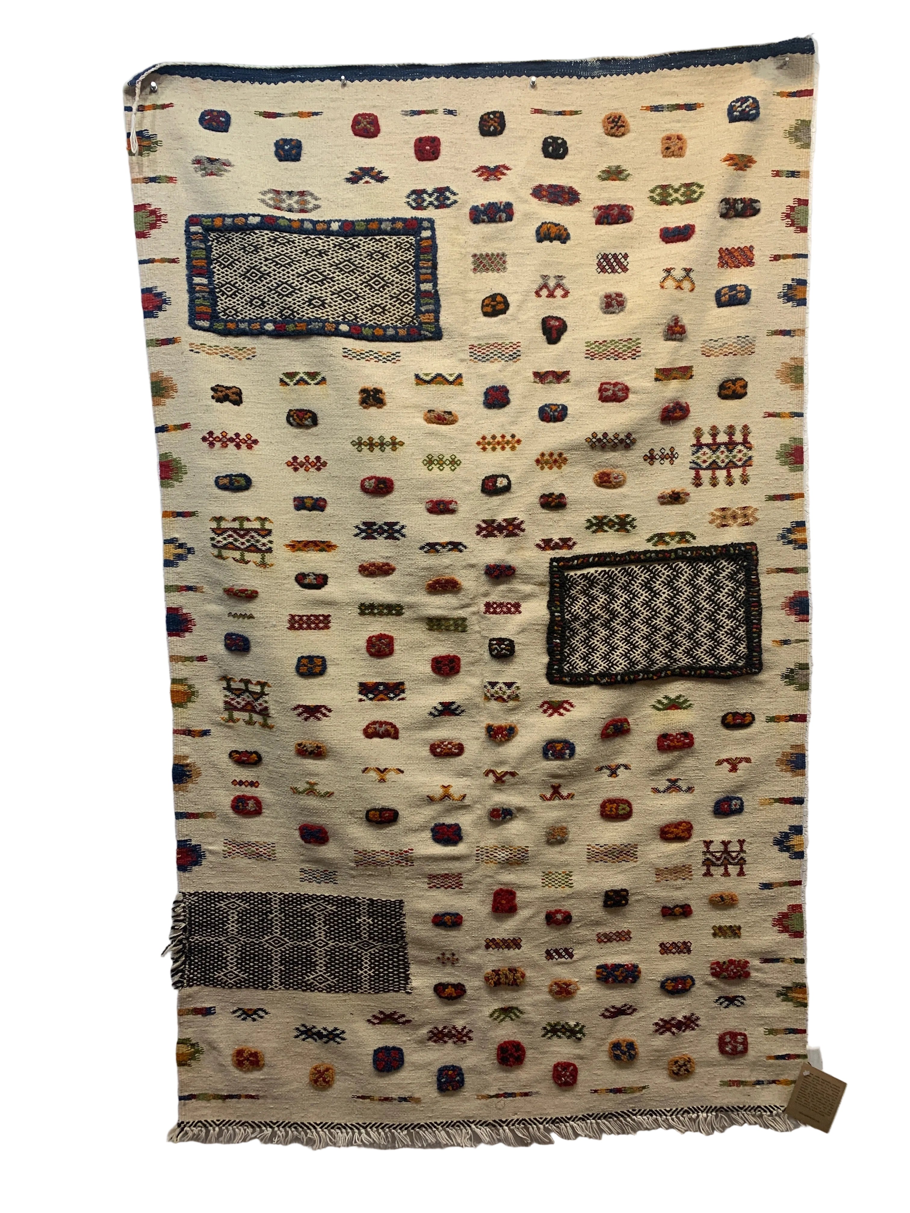 Handwoven Akhnif Knotted Cream Wool Rug (3x5.5)