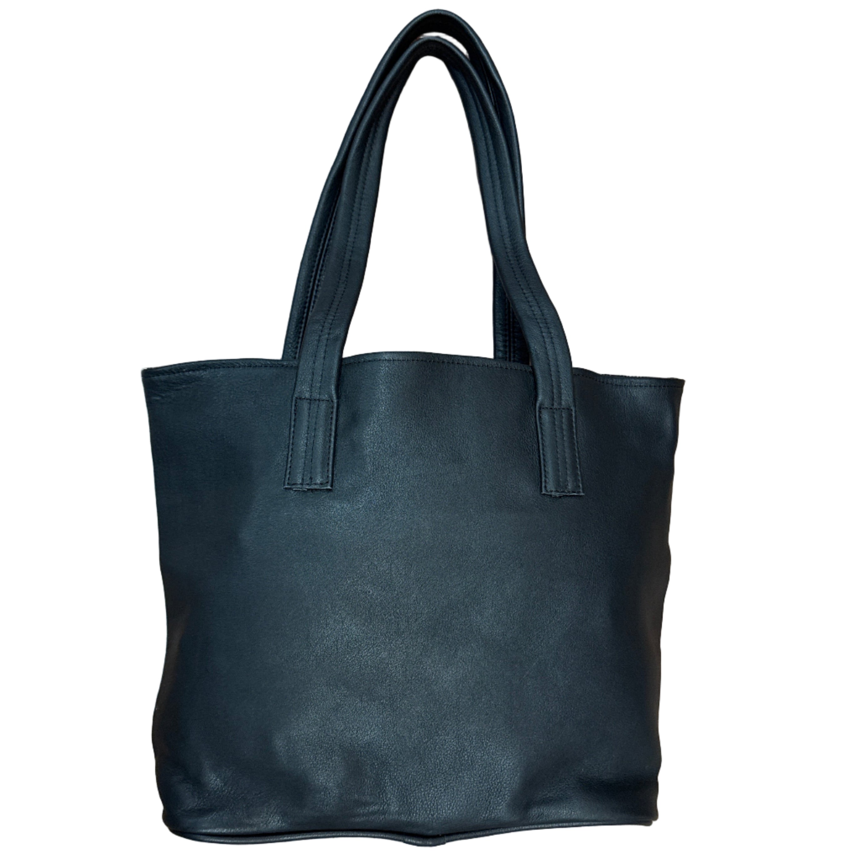 Handmade Woven Leather Black Tote Bag Peru