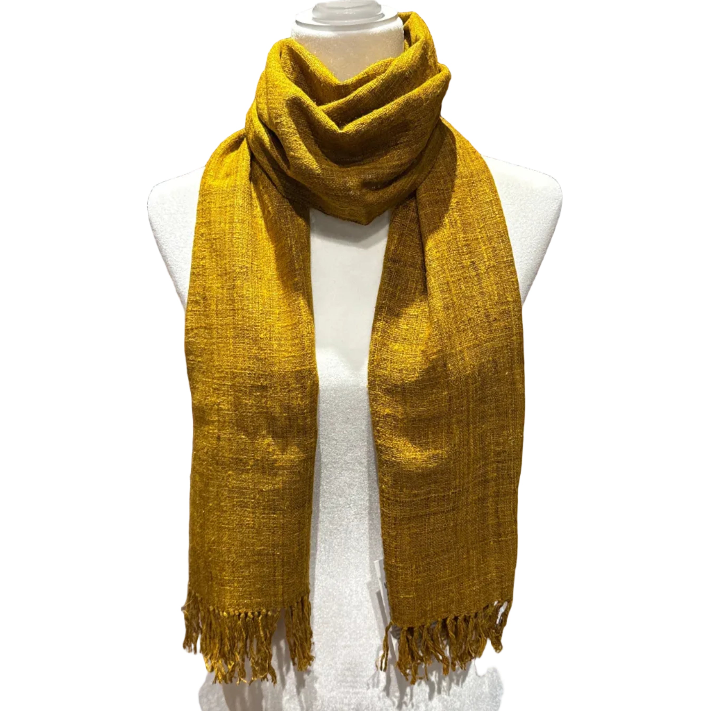 Handwoven Turmeric Wild Silk Scarf Madagascar