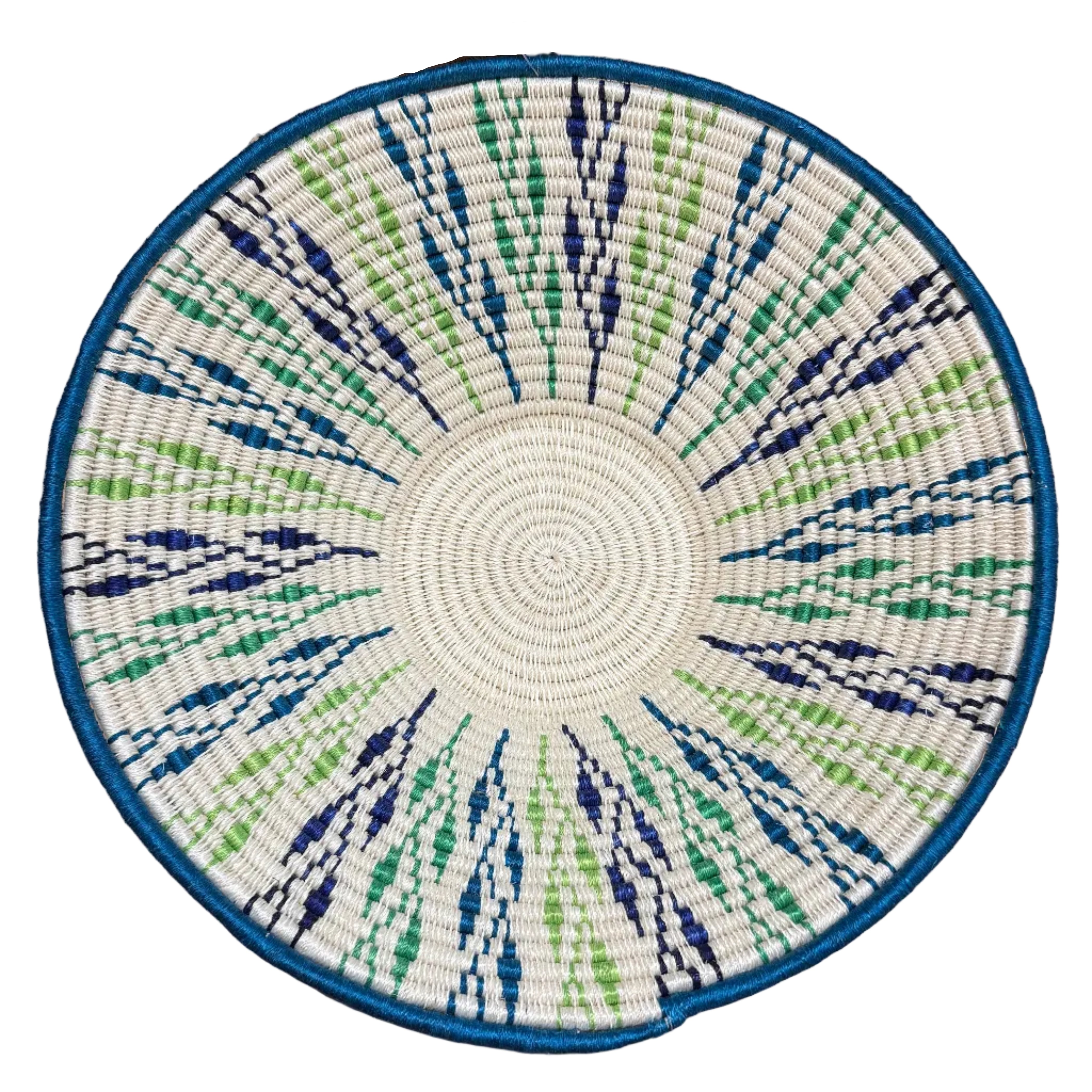 Natural Sisal Teal Large Basket Eswatini