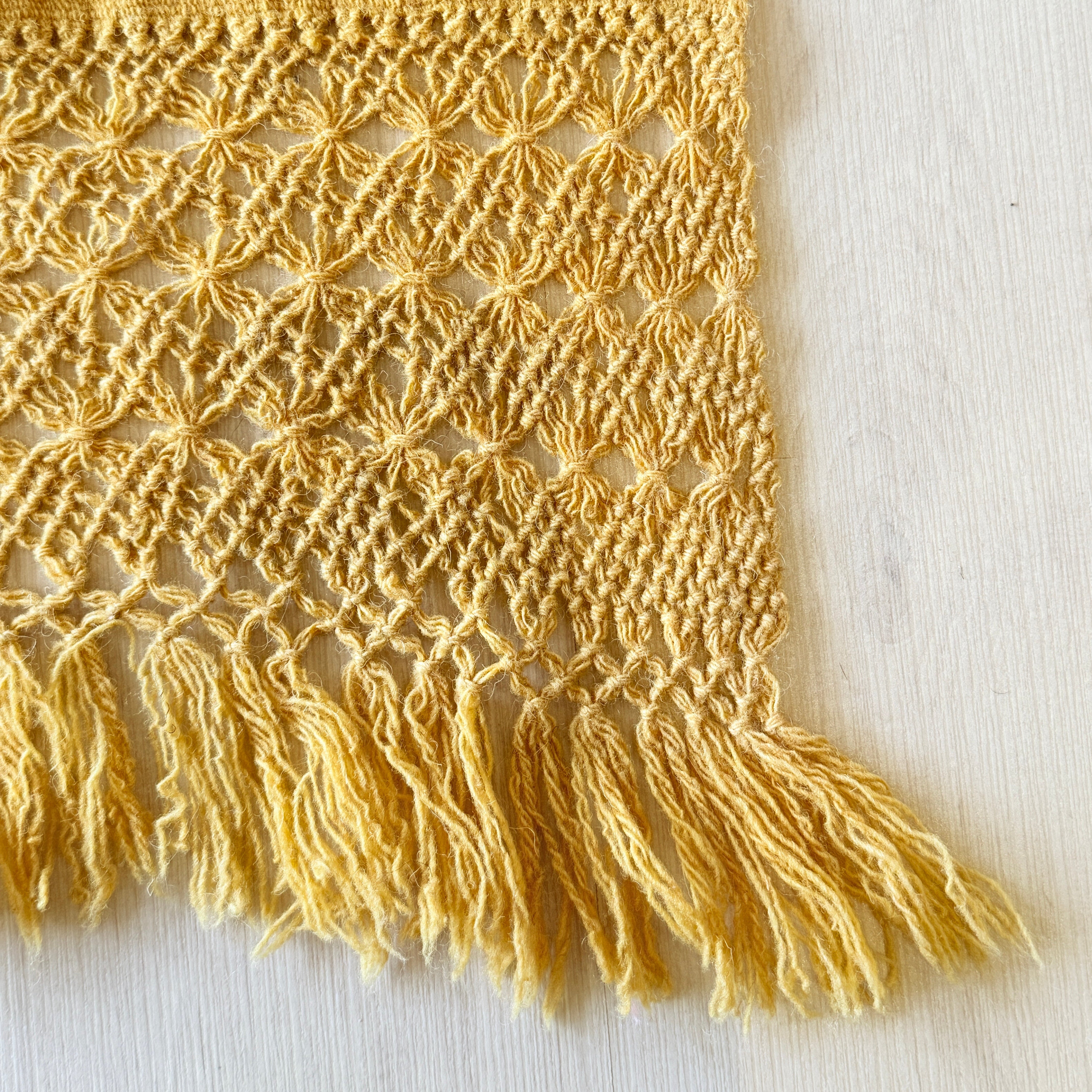 Handwoven Natural Dye Goldenrod Wool Rebozo Mexico