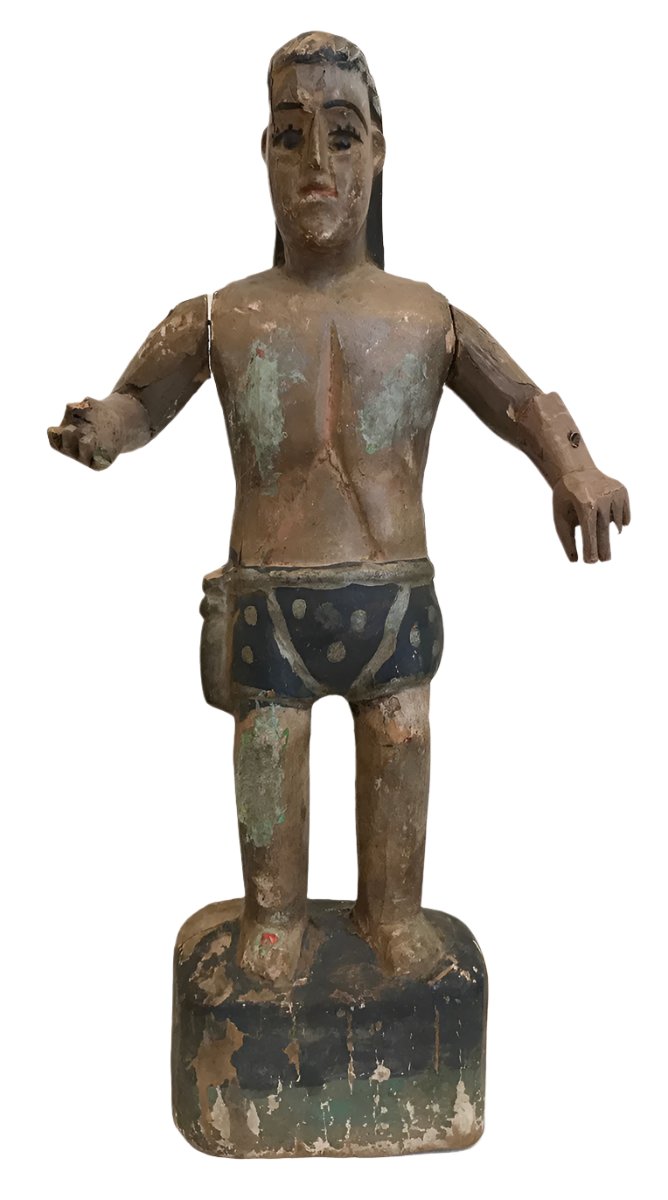 Hand Carved Wooden Figure 3 Guatemala (6" x 13.5")