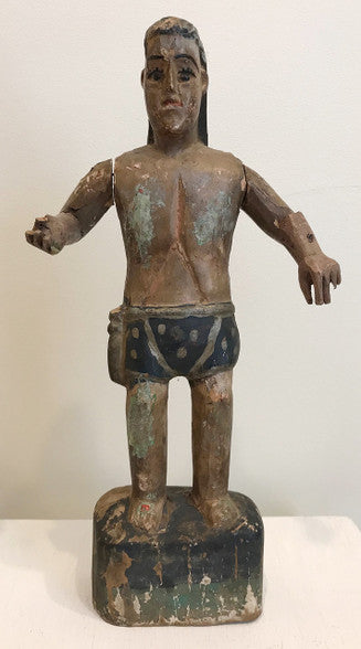 Hand Carved Wooden Figure 3 Guatemala (6" x 13.5")