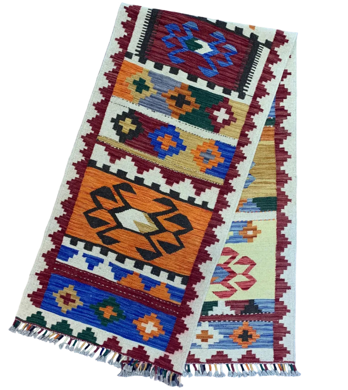 Handwoven Small Kilim Afghanistan (3x10) - 007