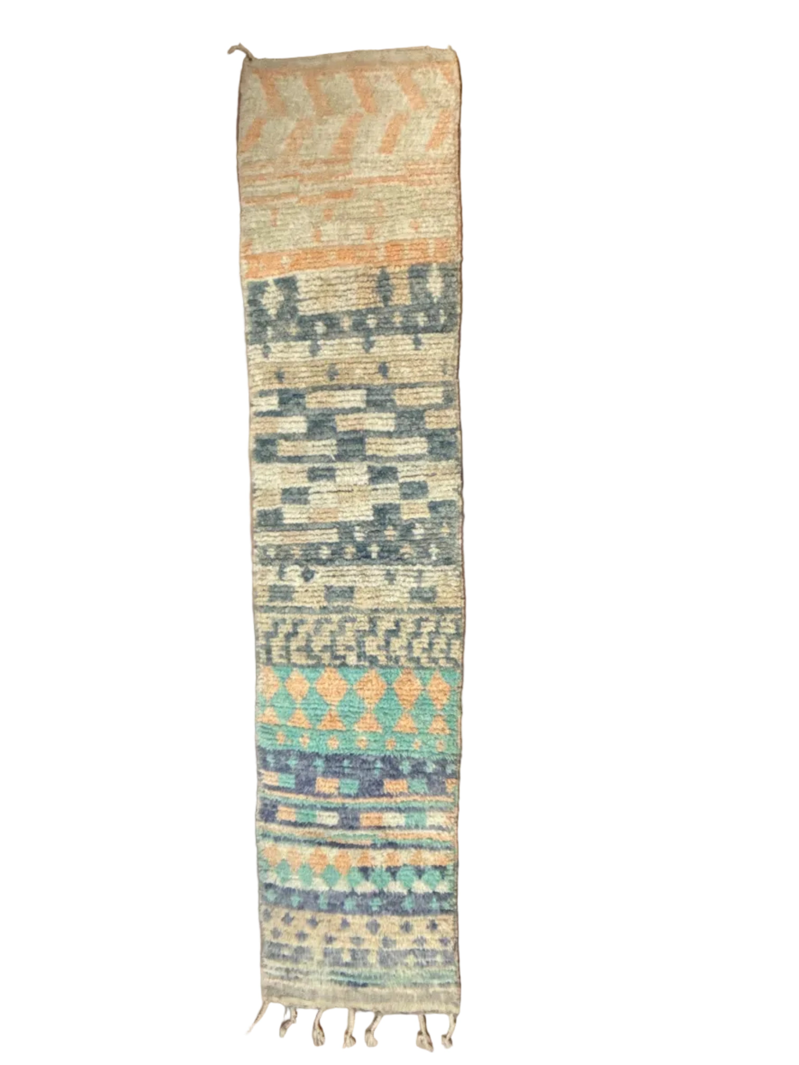 Handwoven Boujaad Wool Runner Morocco (27" x 122")
