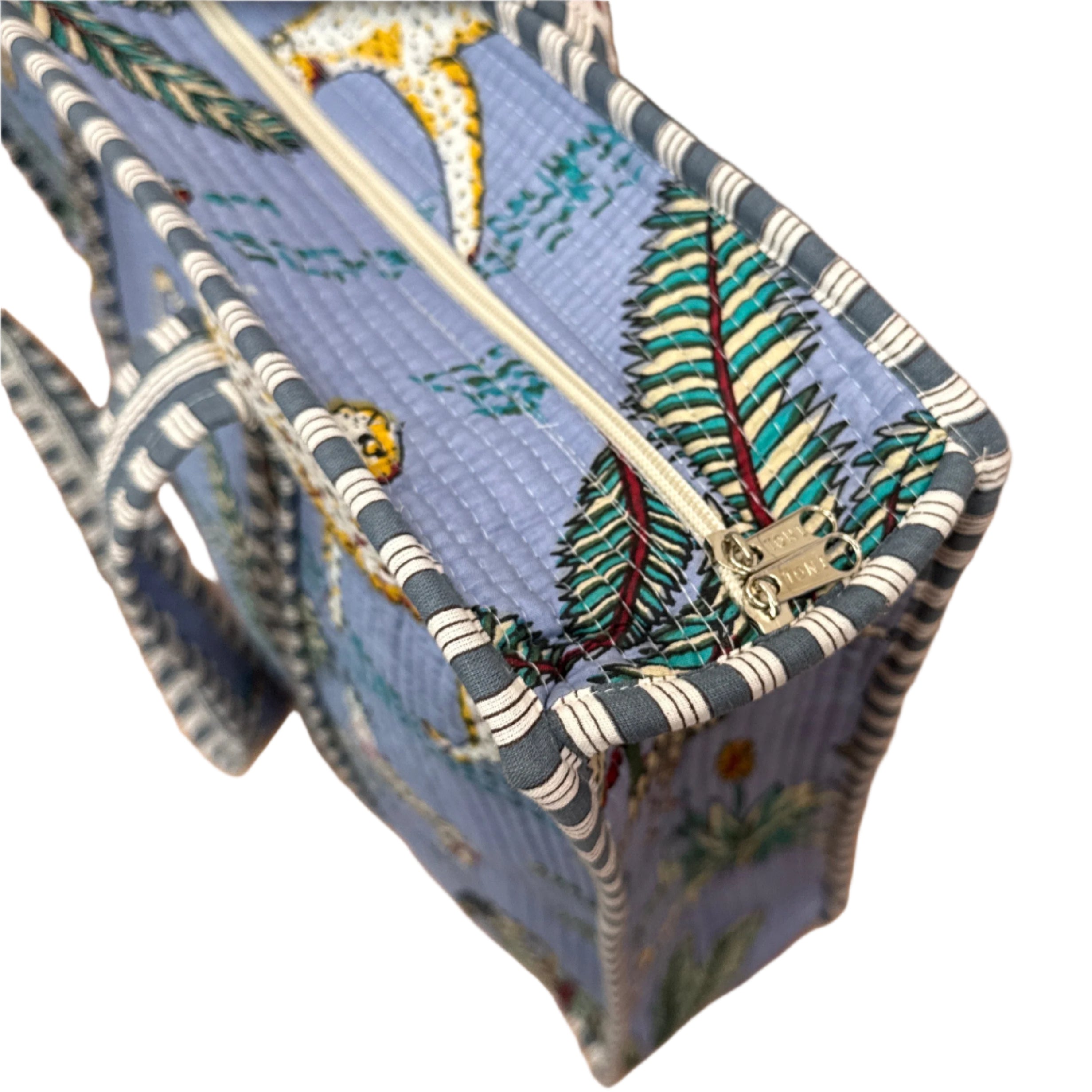 Hand Screen Printed Blue Tote Bag India