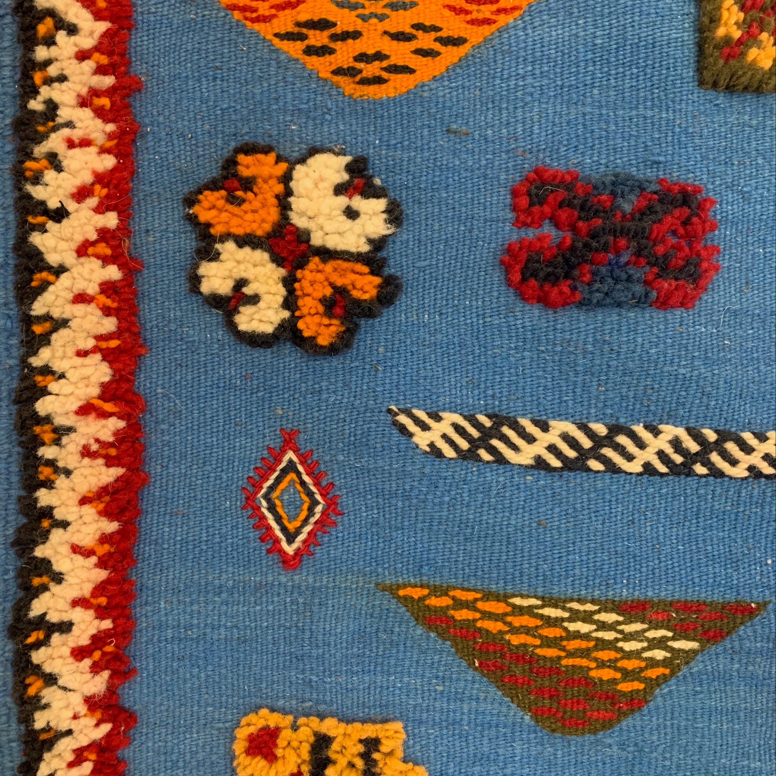 Handwoven Akhnif Knotted Blue Wool Rug (4x6.5)