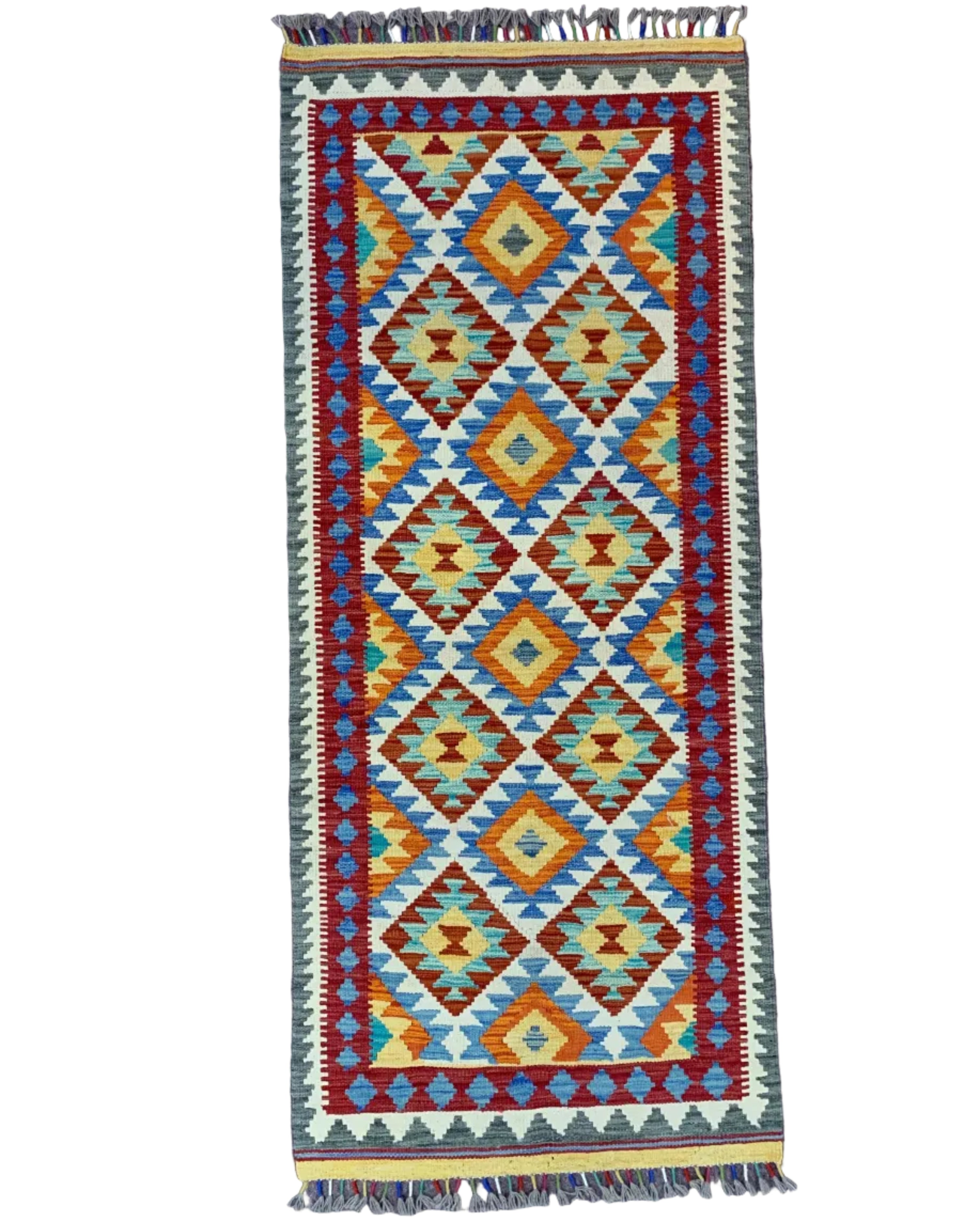 Handwoven Runner Kilim Afghanistan (3x7) - 024