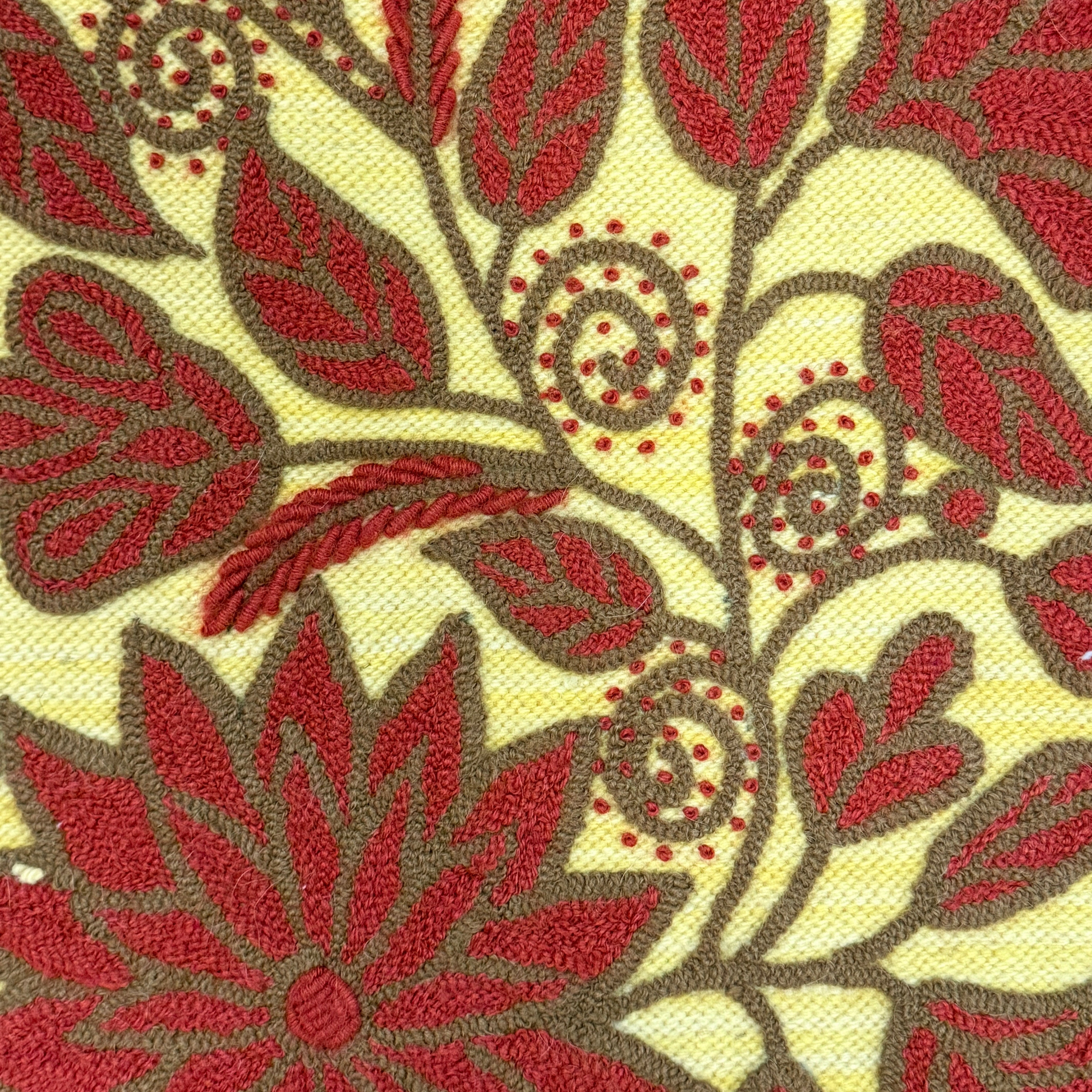 Embroidered Autumn Wool Table Runner Peru