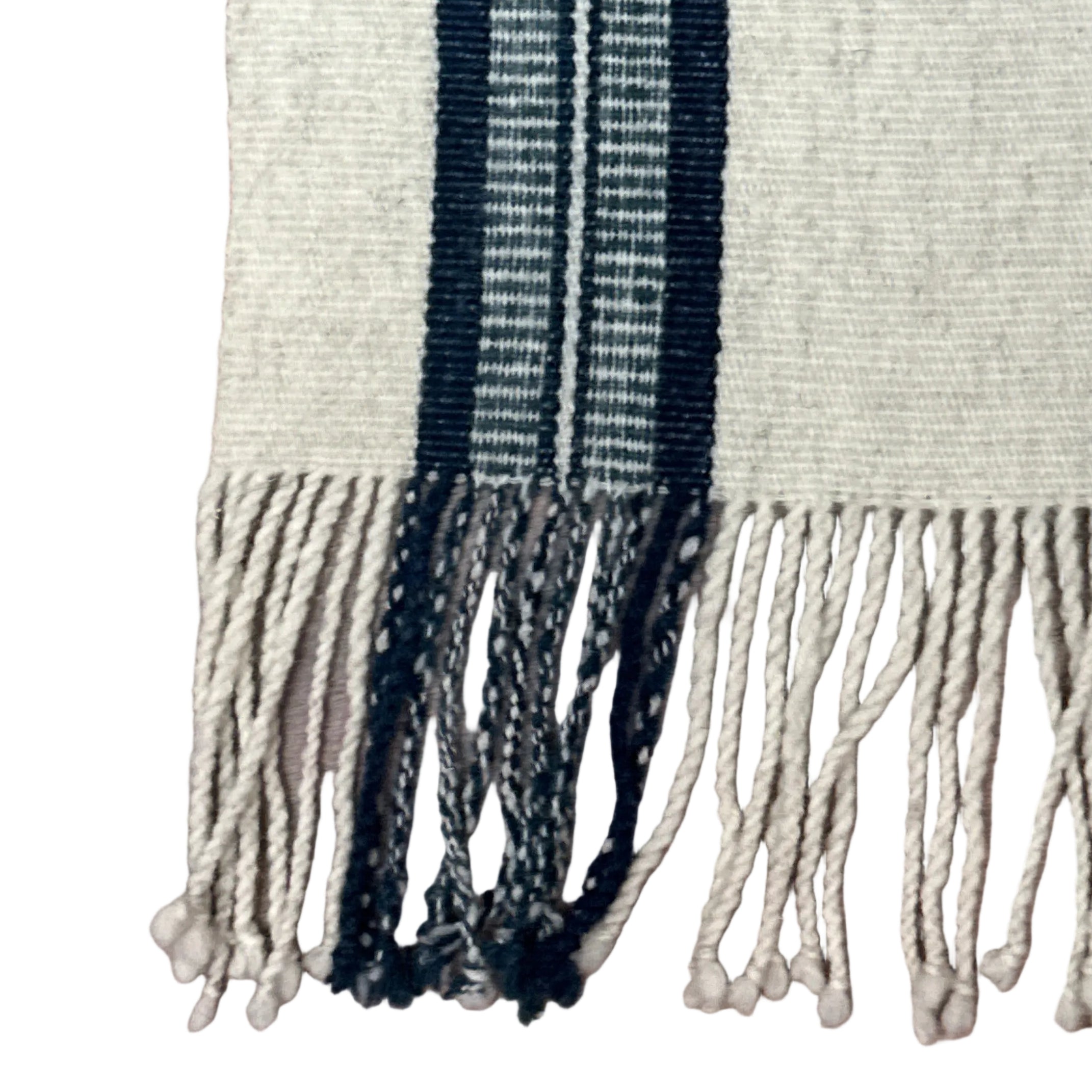 Handwoven Natural Dye Cream Wool Throw Mexico