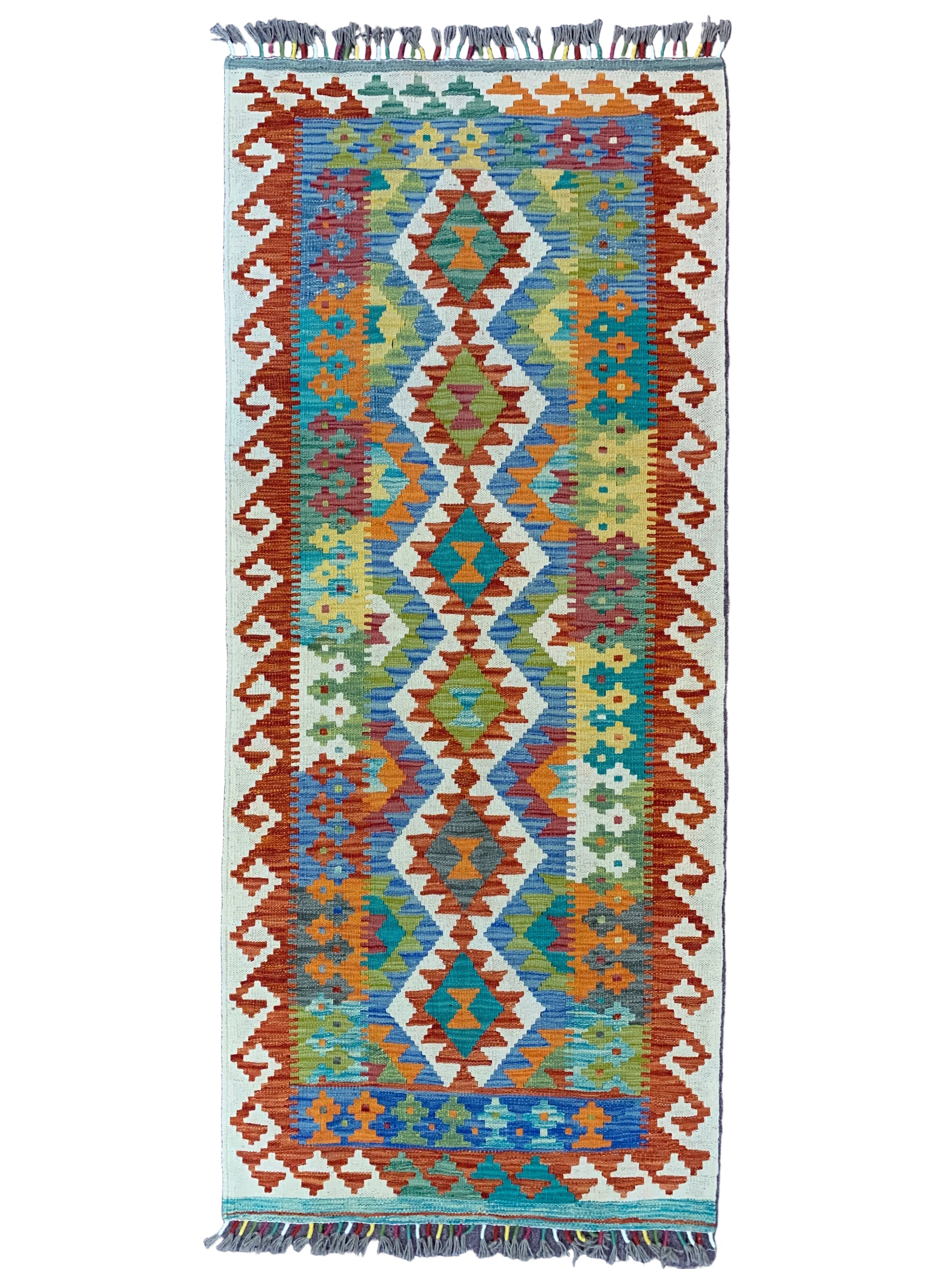 Handwoven Runner Kilim Afghanistan (3x7) - 022
