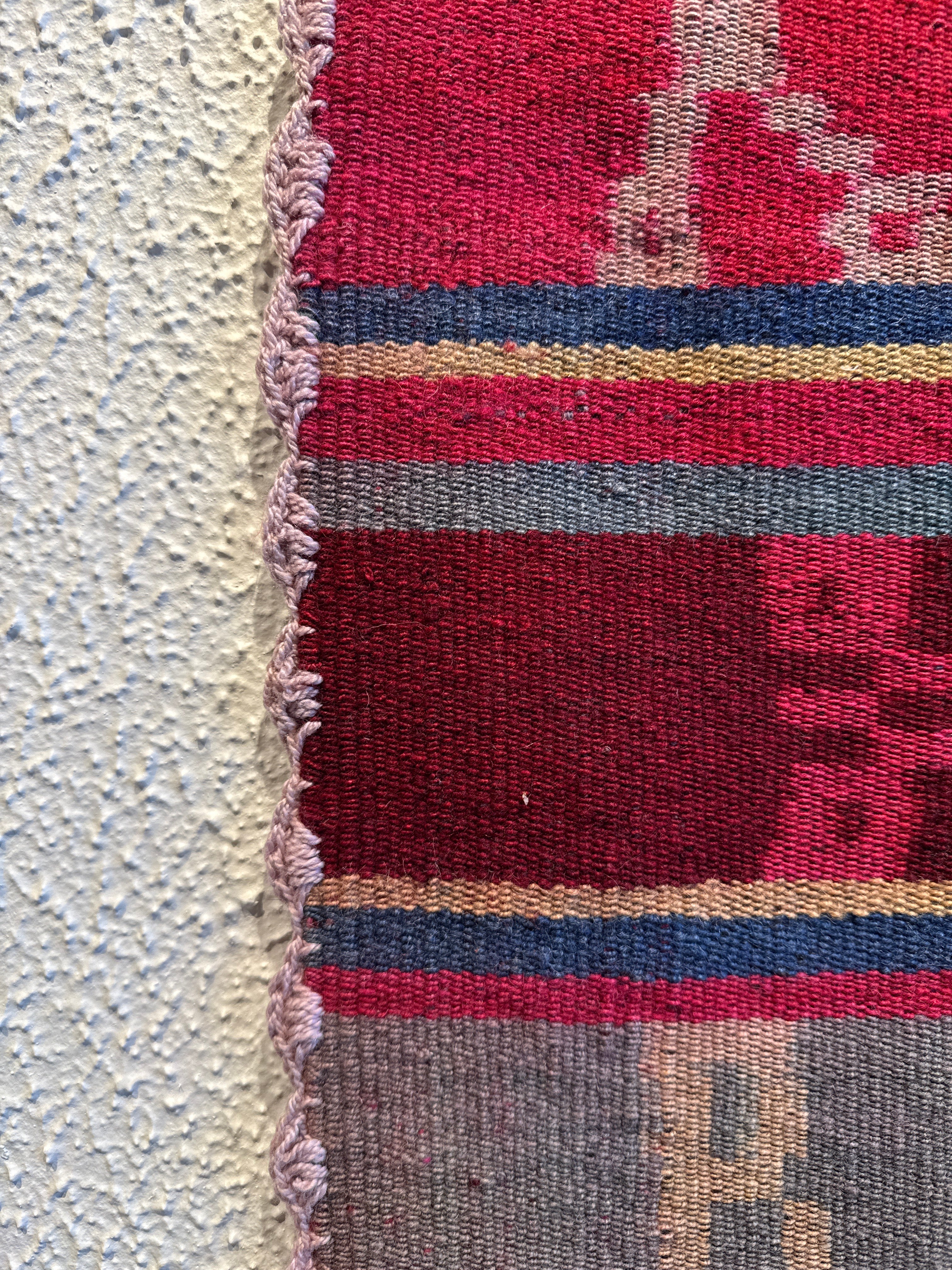 Handwoven Woolen Pink Frazada Blanket