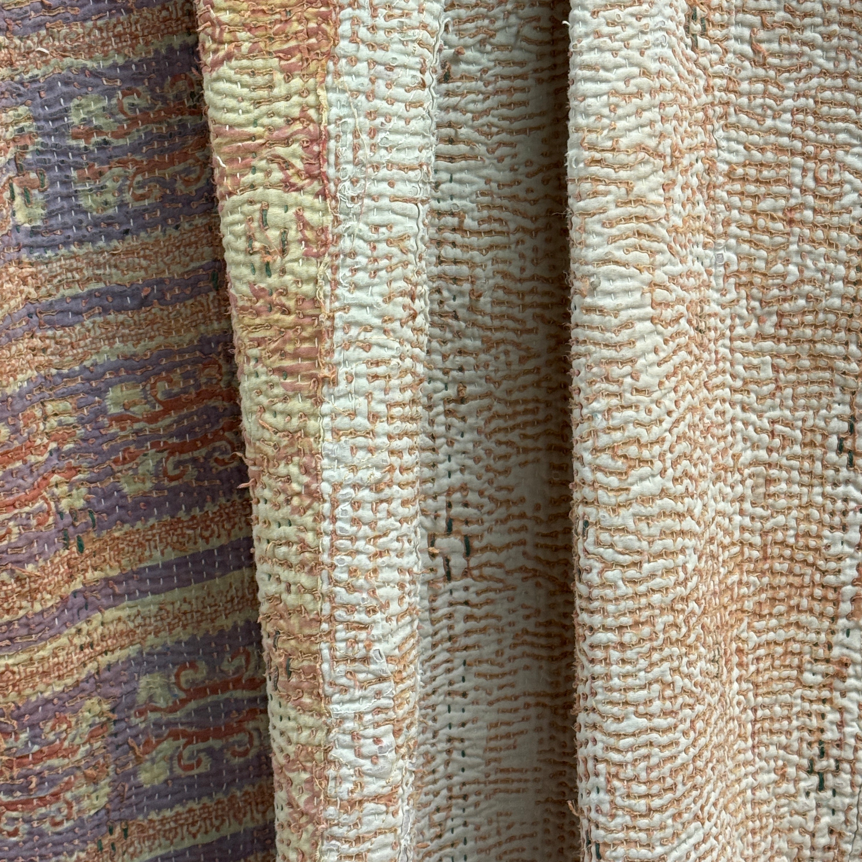 Handmade Brown Kantha Patchwork Quilt India