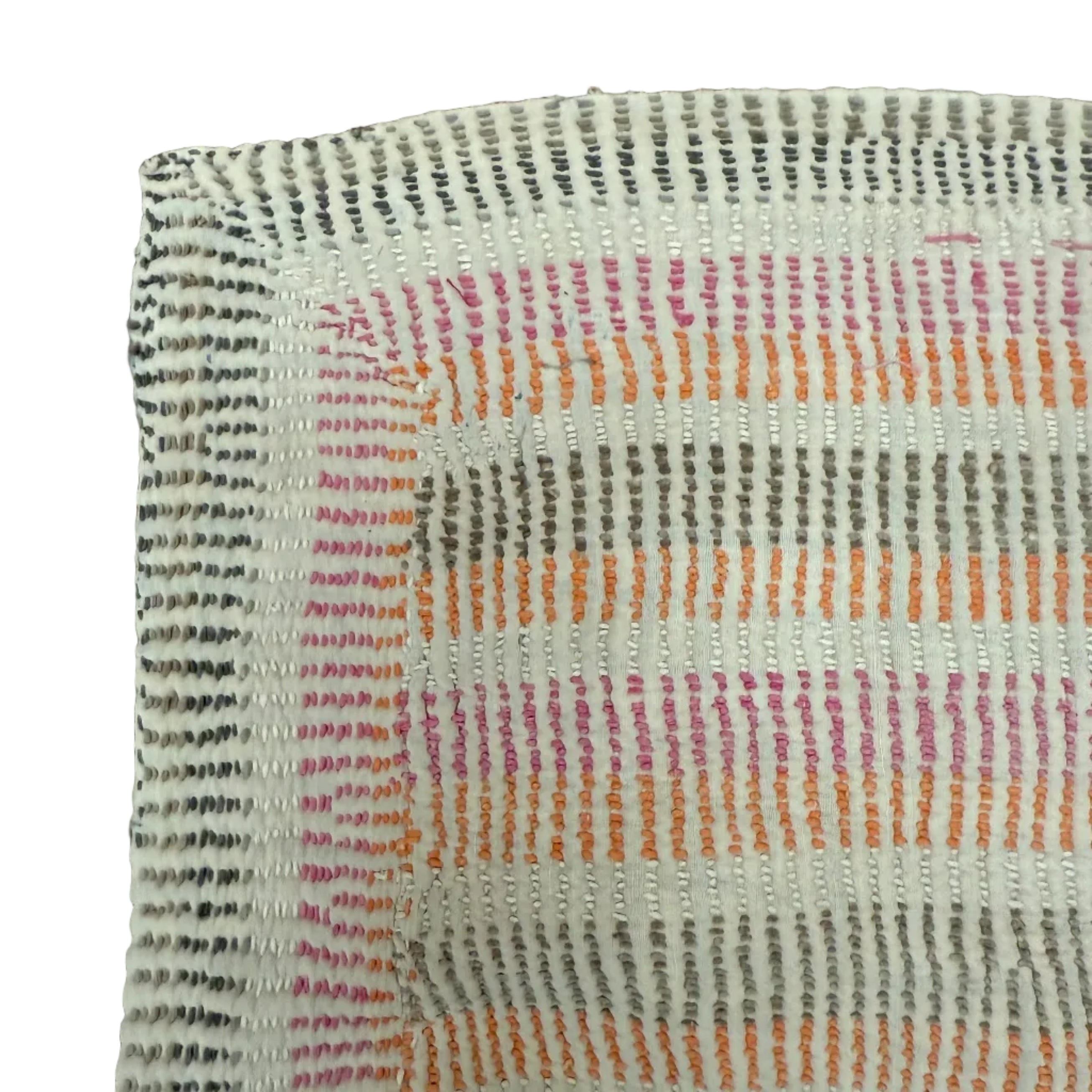 Handmade Pink Kantha Collectors Vintage Quilt India