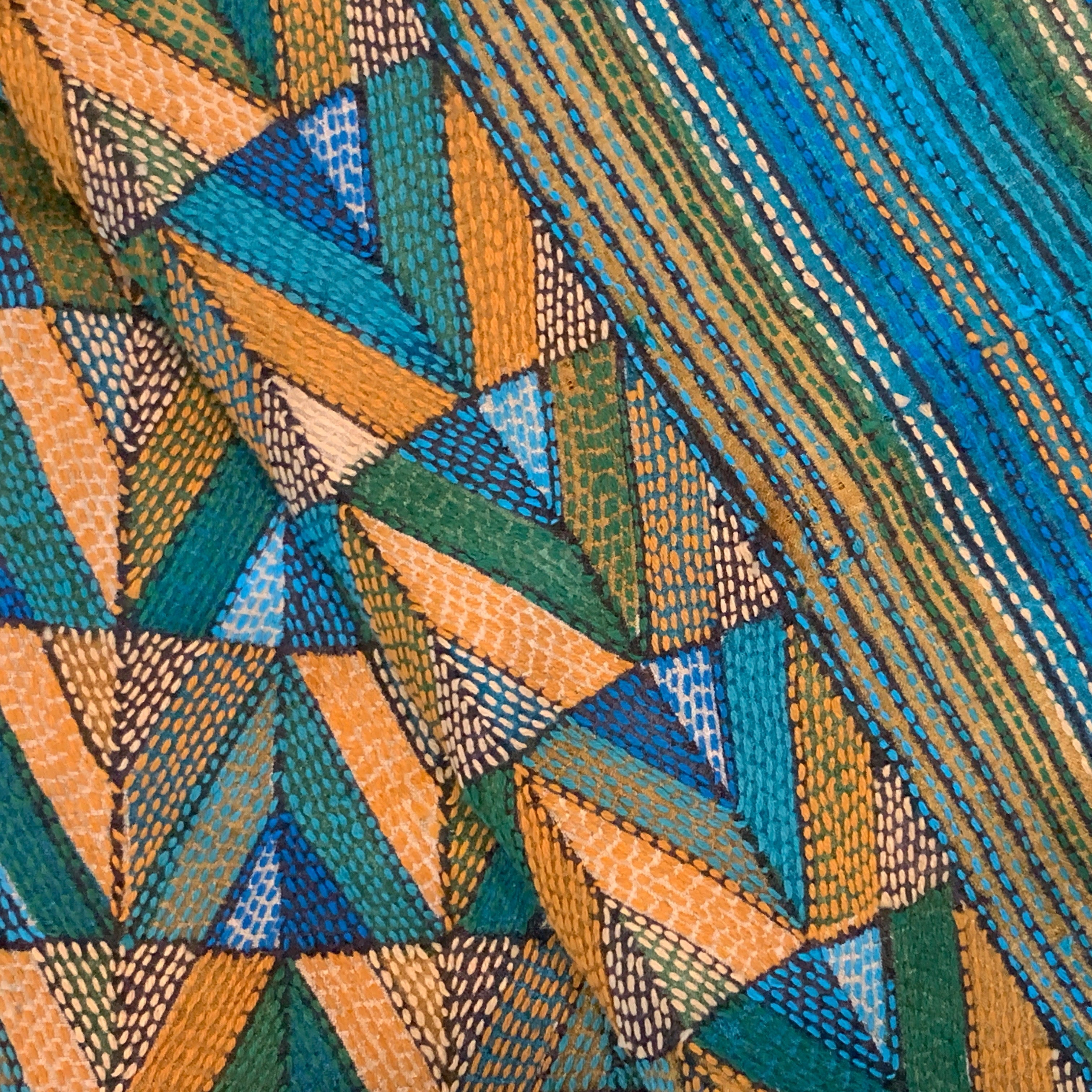 Kantha Stitched Sea Prantik Scarf India