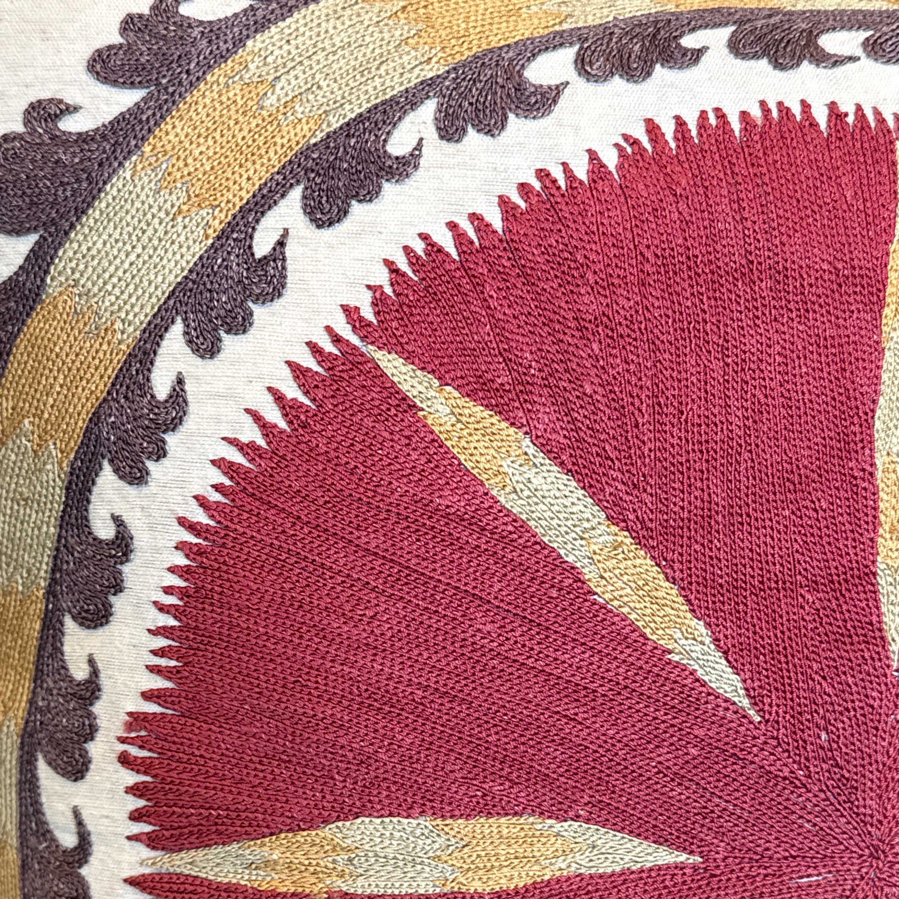 Hand Embroidered Suzani Star Pillow Uzbekistan (19x19)