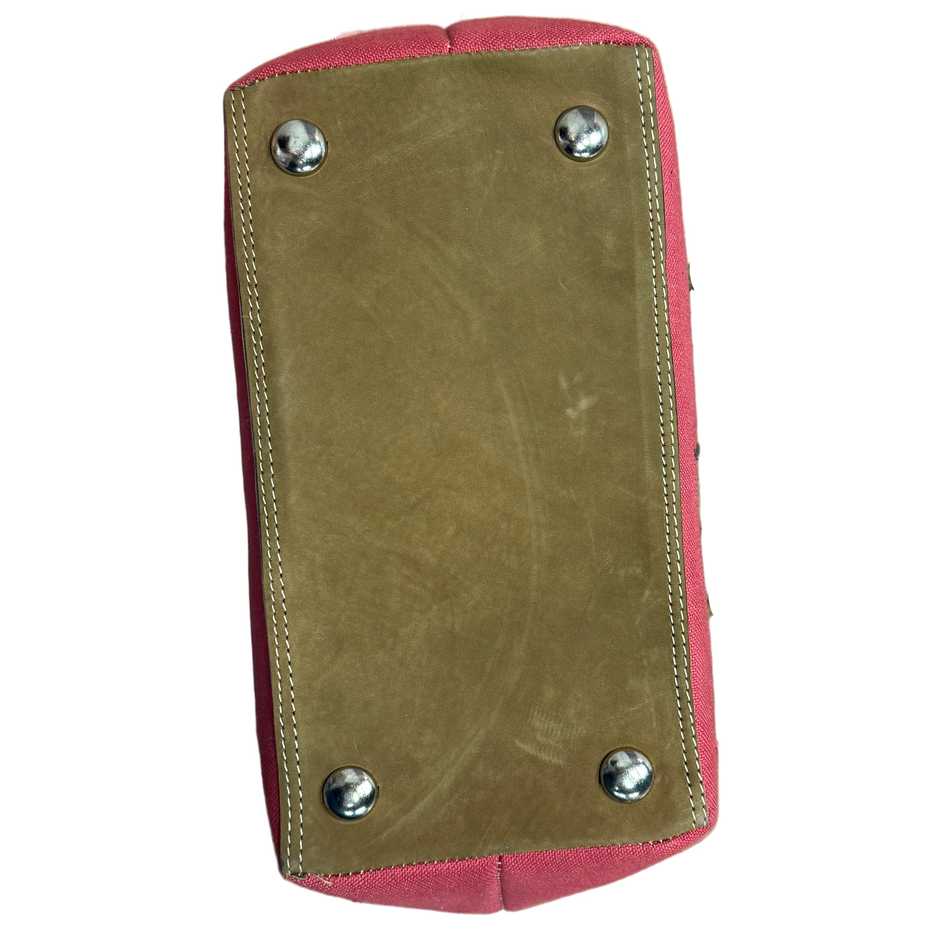 Handwoven Embroidered Rose with Leather Day Purse Guatemala