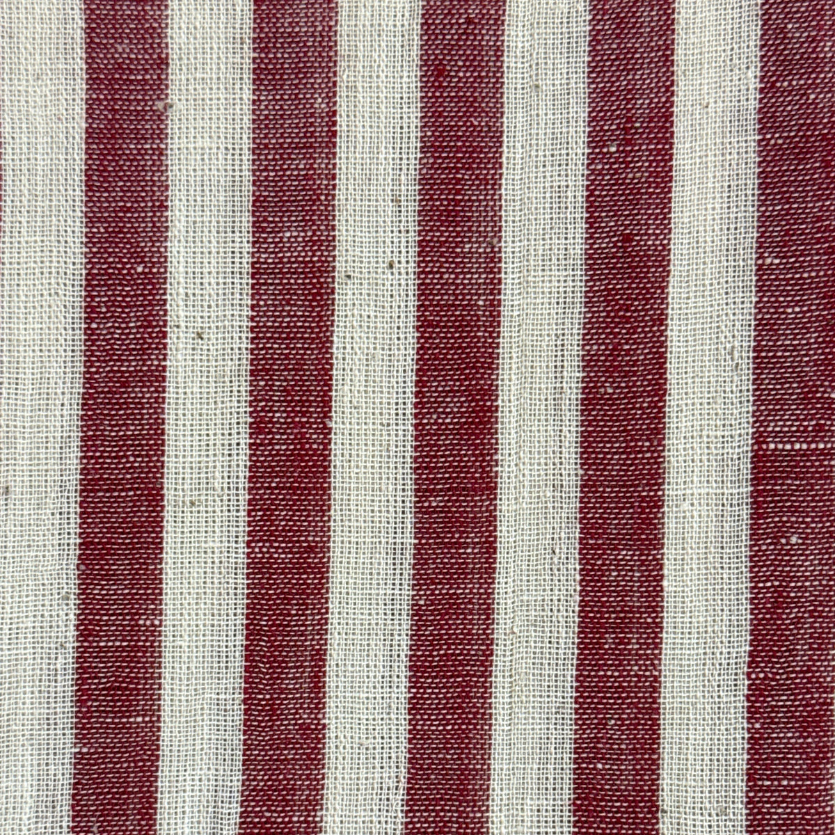 Handwoven Organic Cotton Red Awning Curtain Pair India