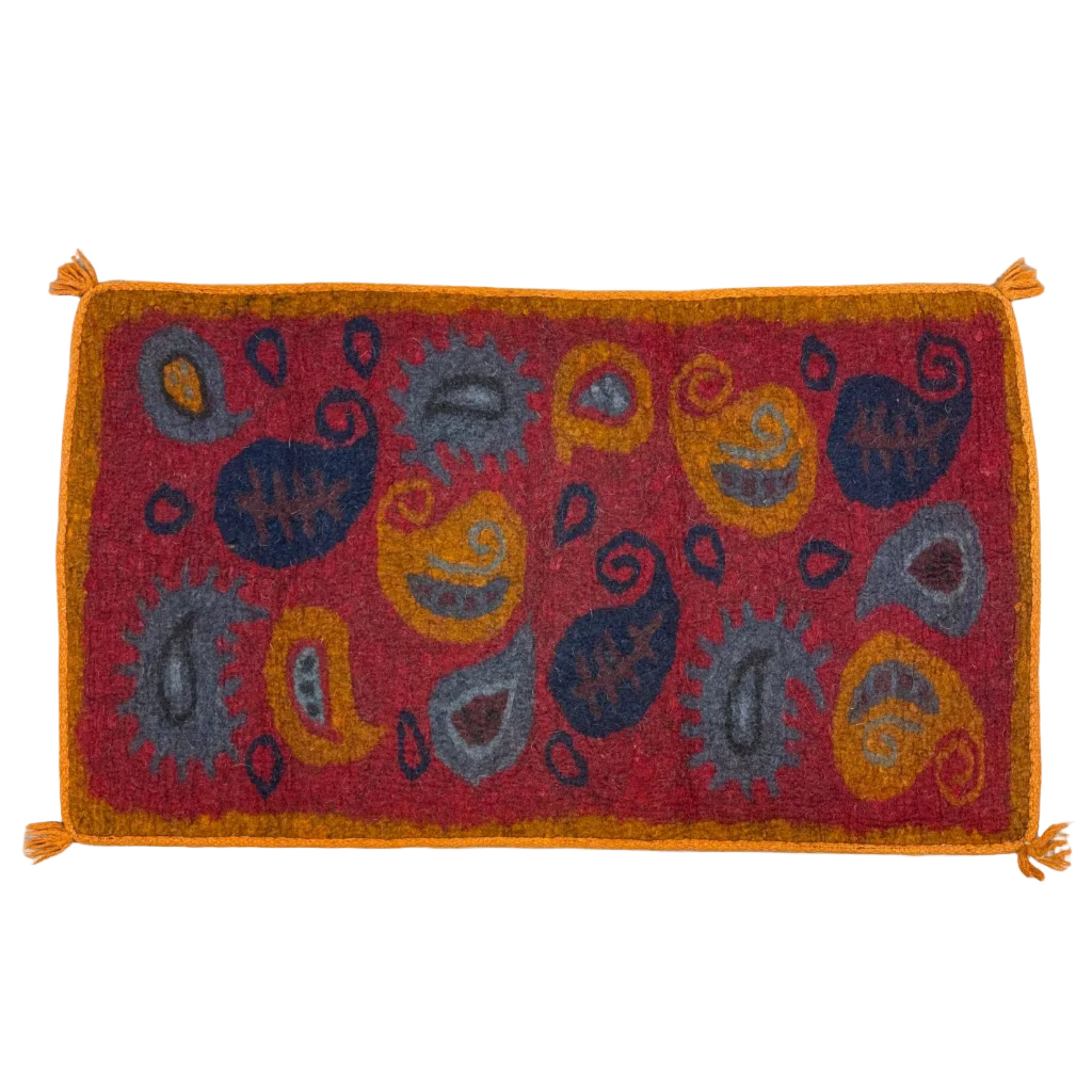 Handmade Wool Felt Warm Rug Afghanistan (30x48)