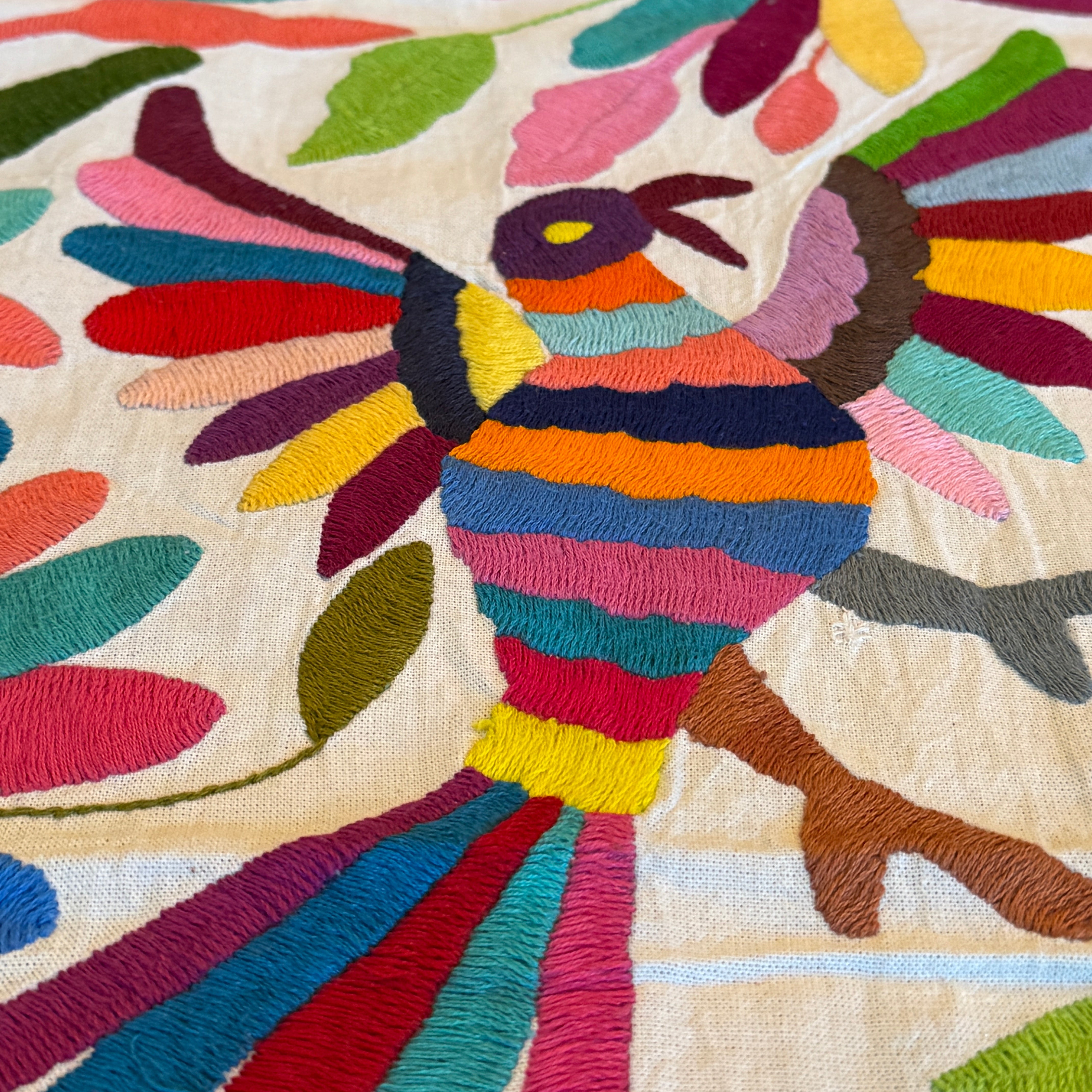 Embroidered Otomi Pastels Table Runner Mexico