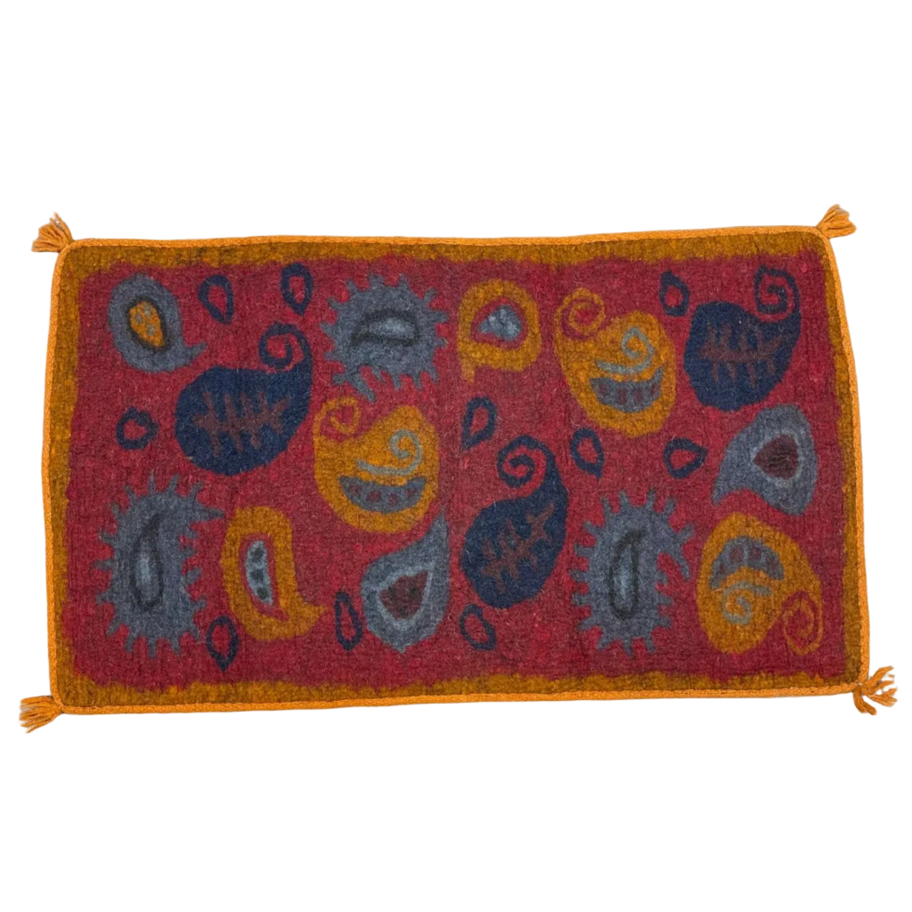 Handmade Wool Felt Warm Rug Afghanistan (30x48)