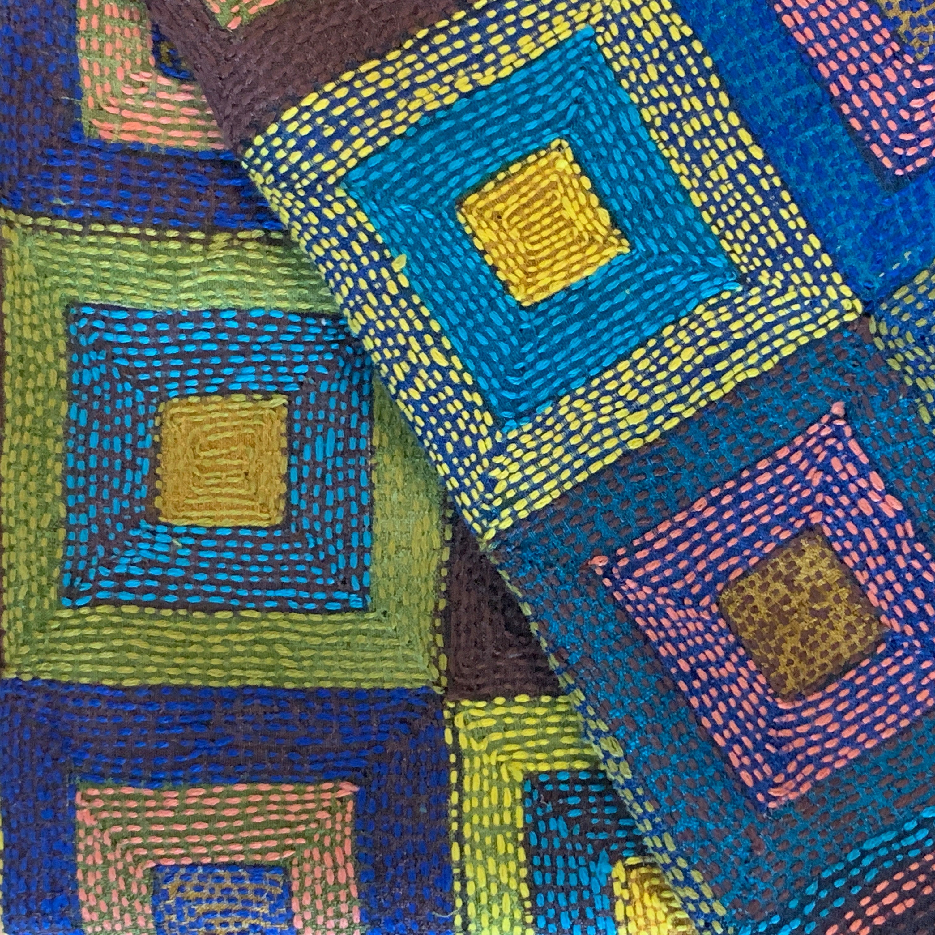 Kantha Stitched Forest Prantik Scarf India