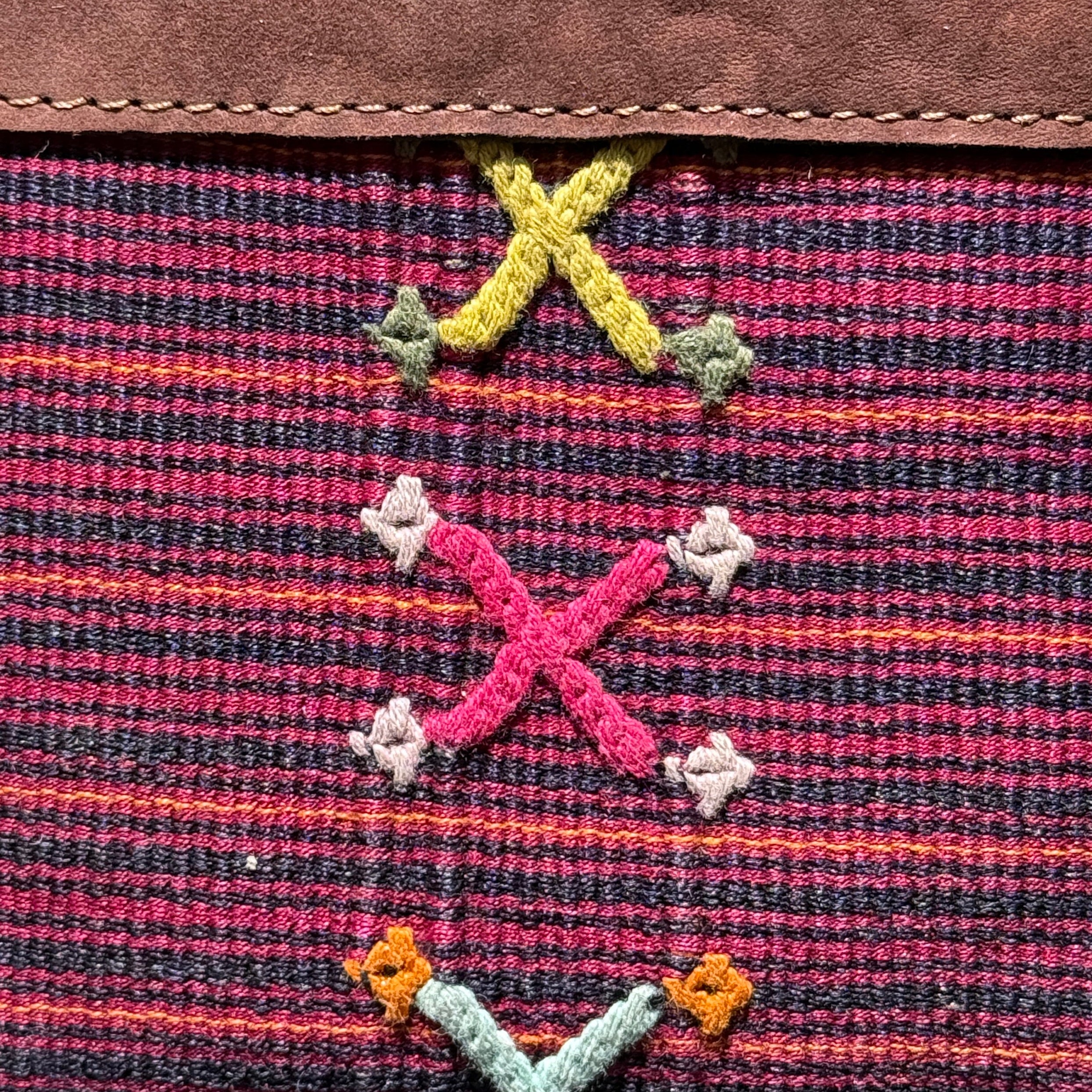 Cross Shoulder Zipper Pouch Corte and Suede