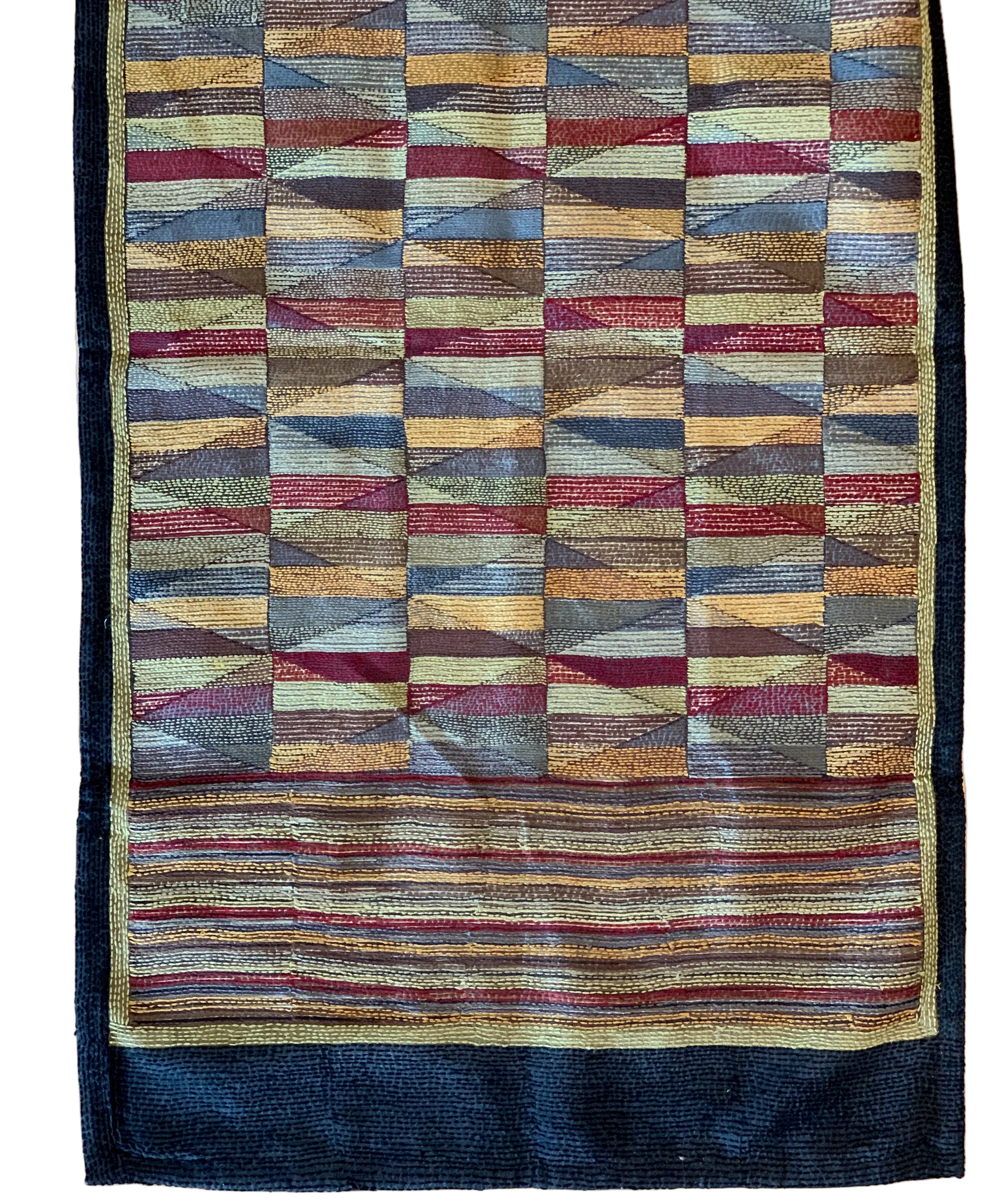 Kantha Stitched Earth Prantik Scarf India