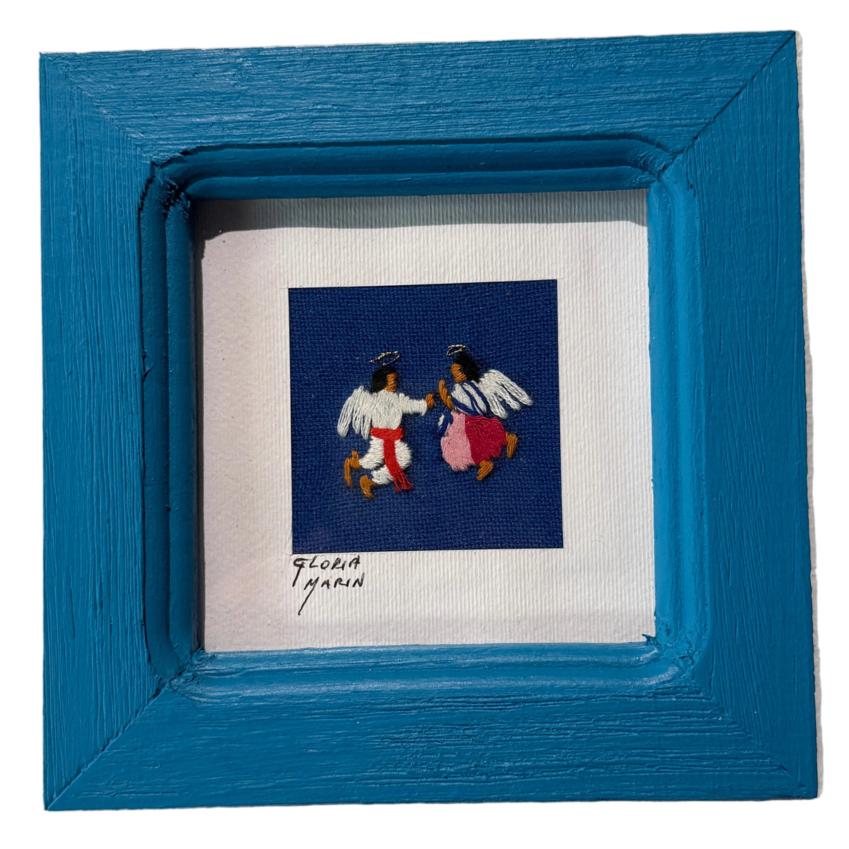Embroidered Small Angels Frame Mexico