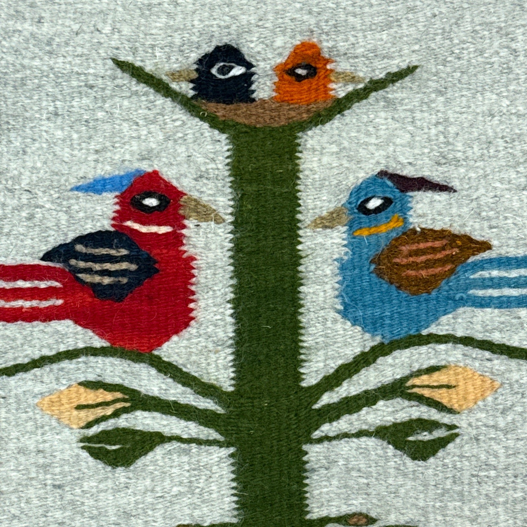 Handwoven Wool Tree of Life B Hanging Mexico