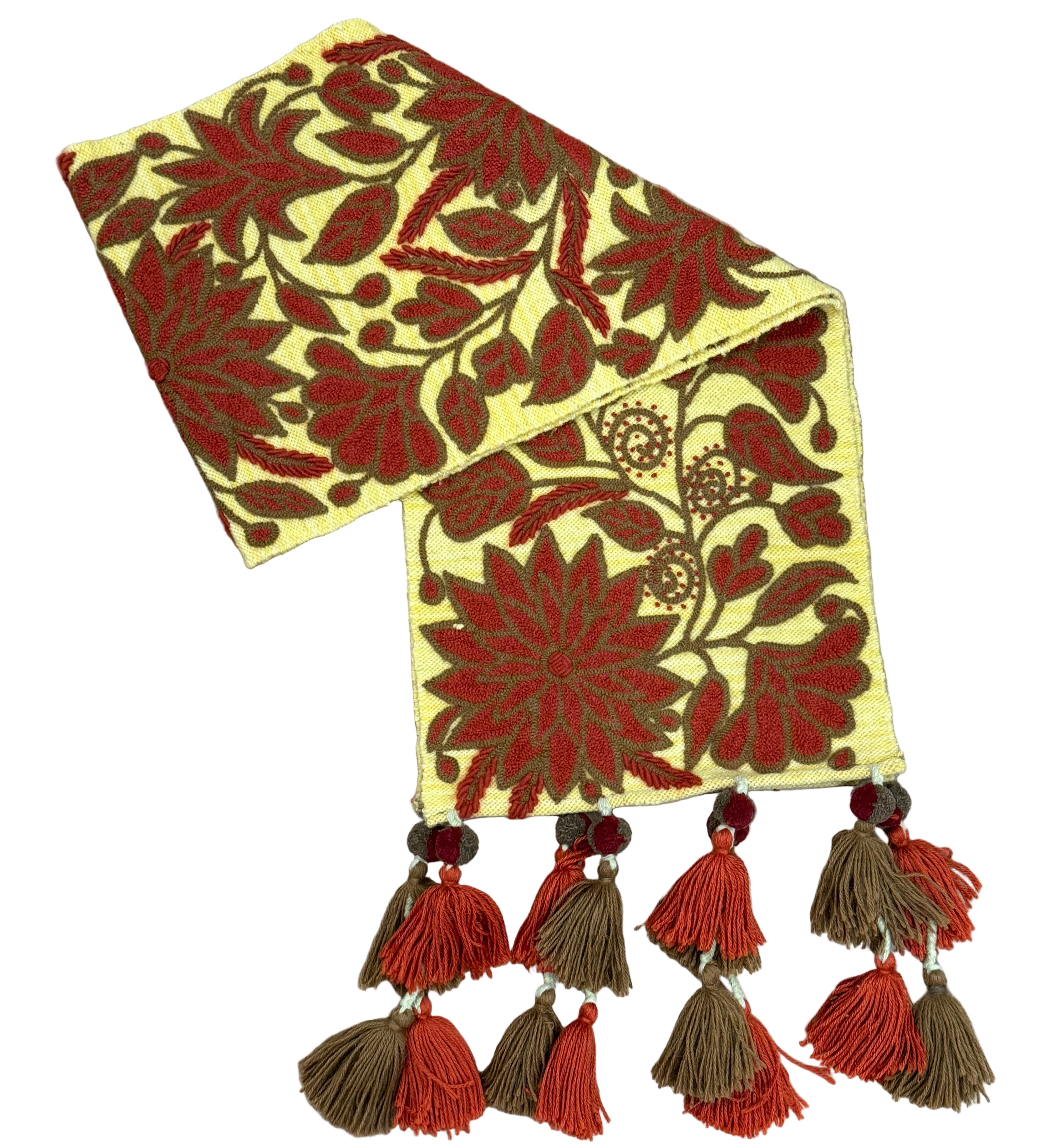 Embroidered Autumn Wool Table Runner Peru