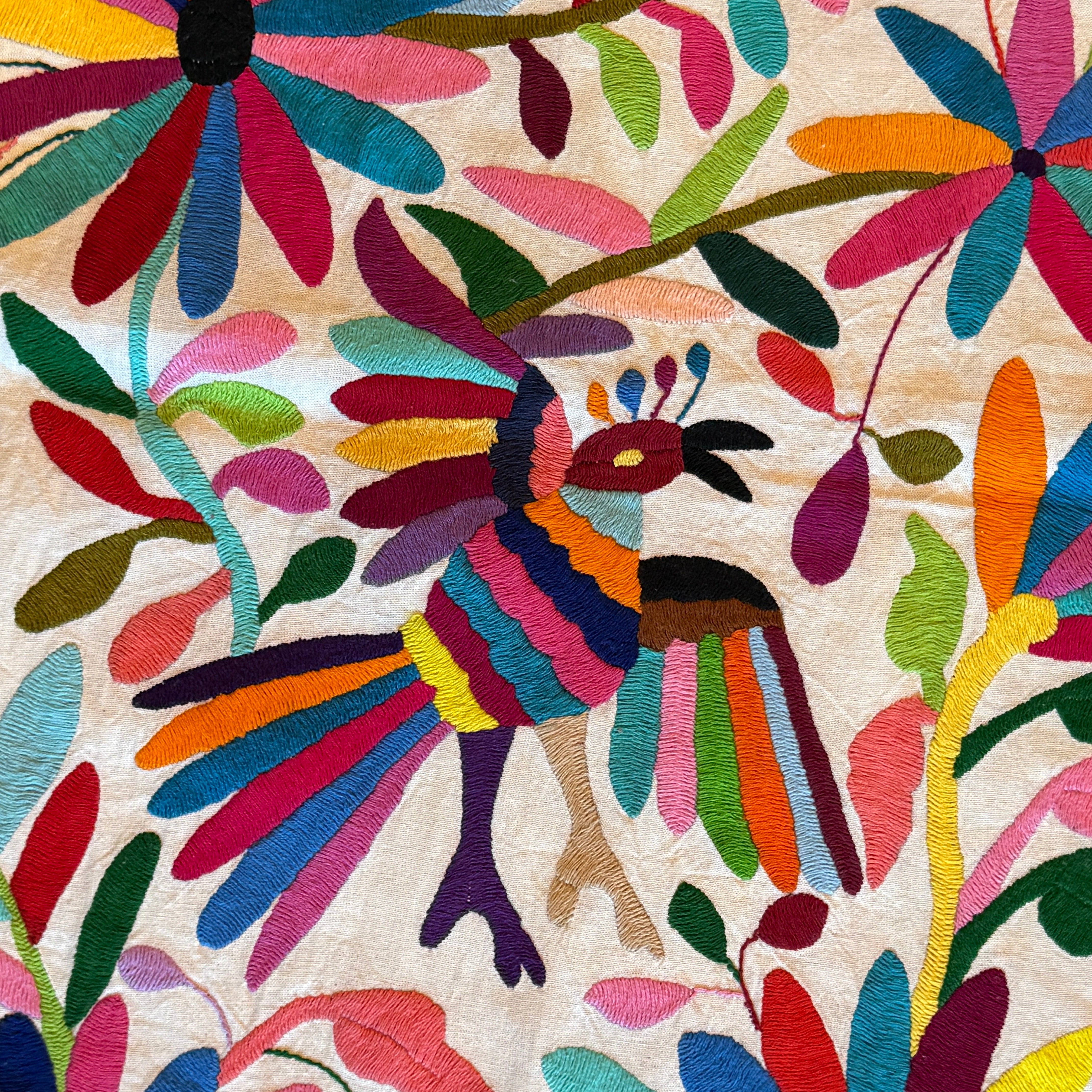 Embroidered Otomi Pastels Table Runner Mexico