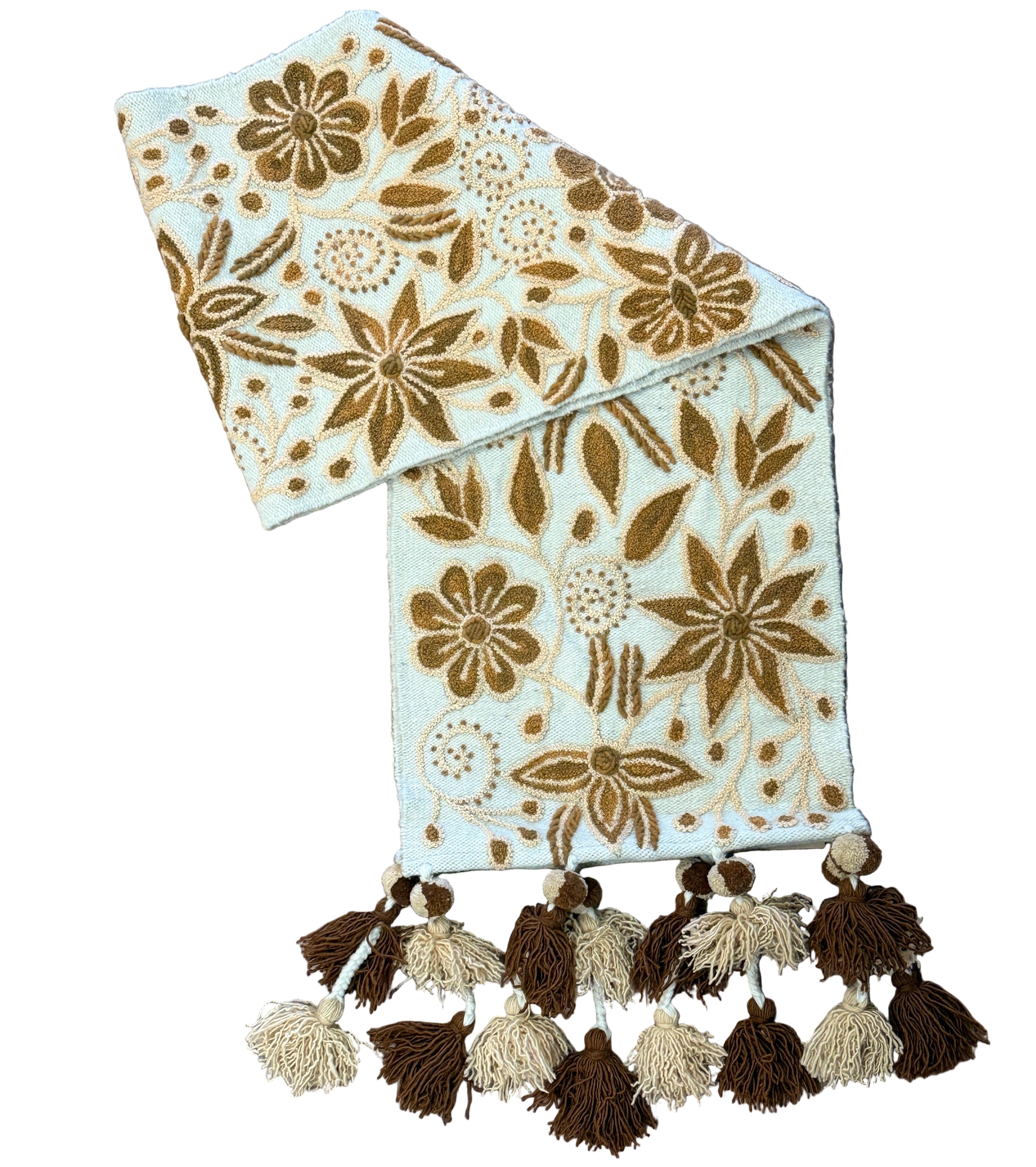 Embroidered Fall Wool Table Runner Peru