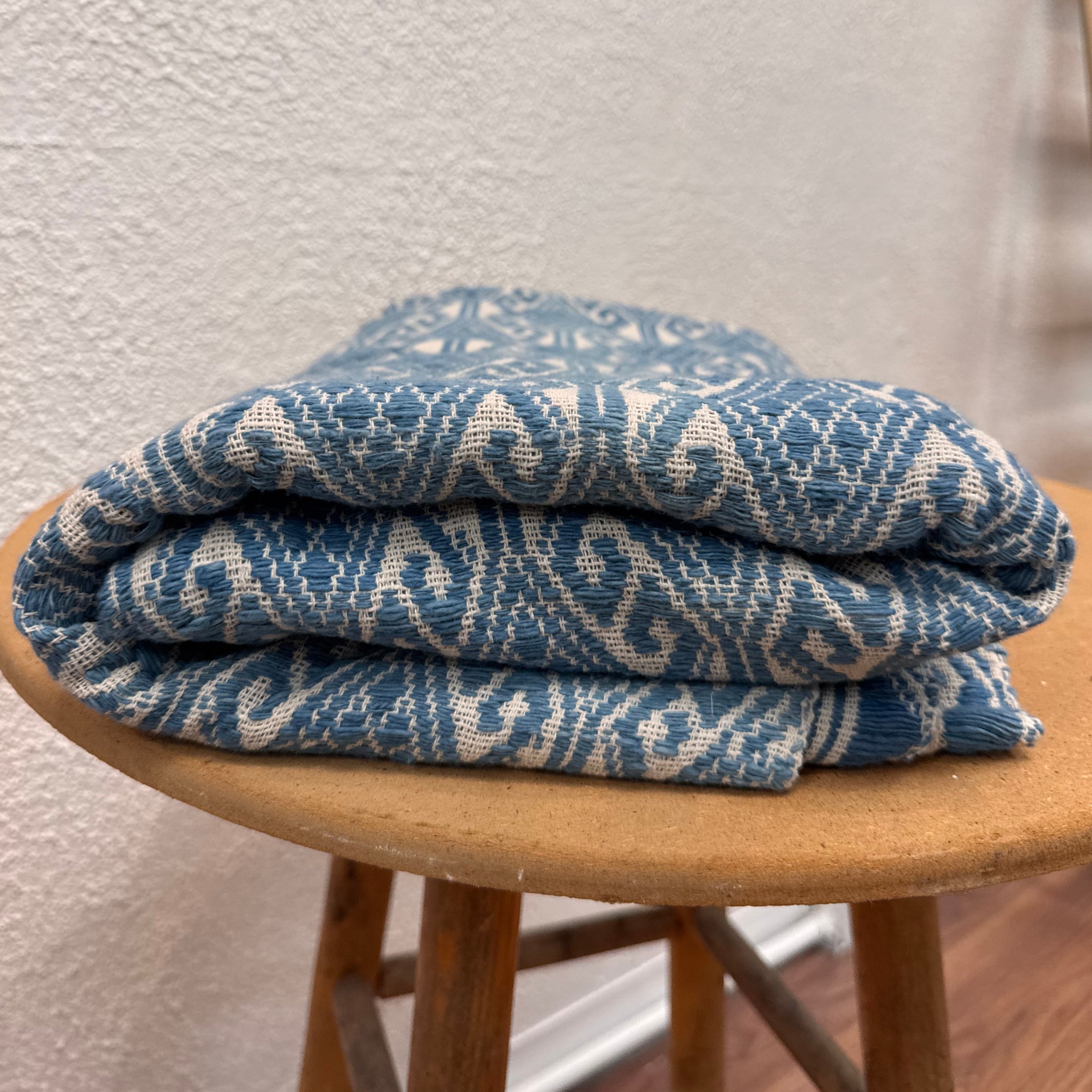 Handwoven Tai Lue Indigo Throw Laos